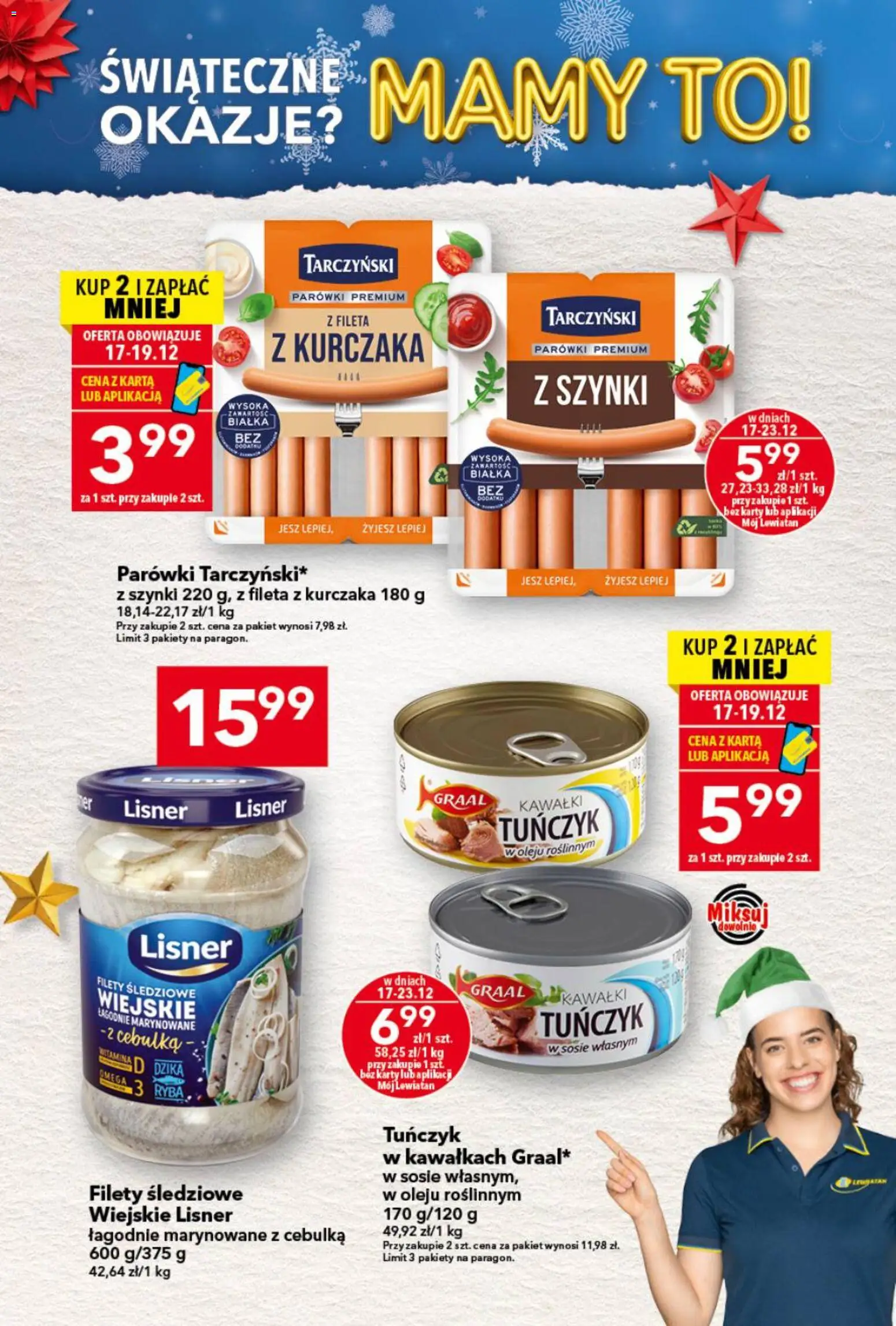 Lewiatan gazetka od 17.12.2025 | Strona: 6 | Produkty: Karta, Parówki, Tuńczyk, Ryba