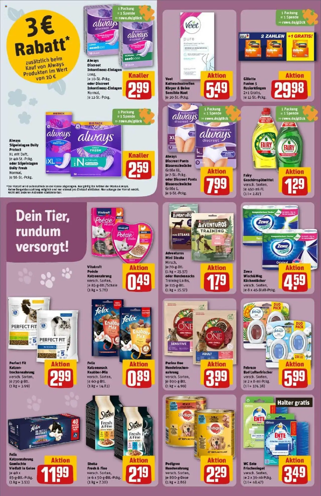 Rewe prospekt Butzbach	 - gültig ab dem 29.06.2025 | Seite: 32 | Produkte: Bad, Tür, Zewa, Pedigree