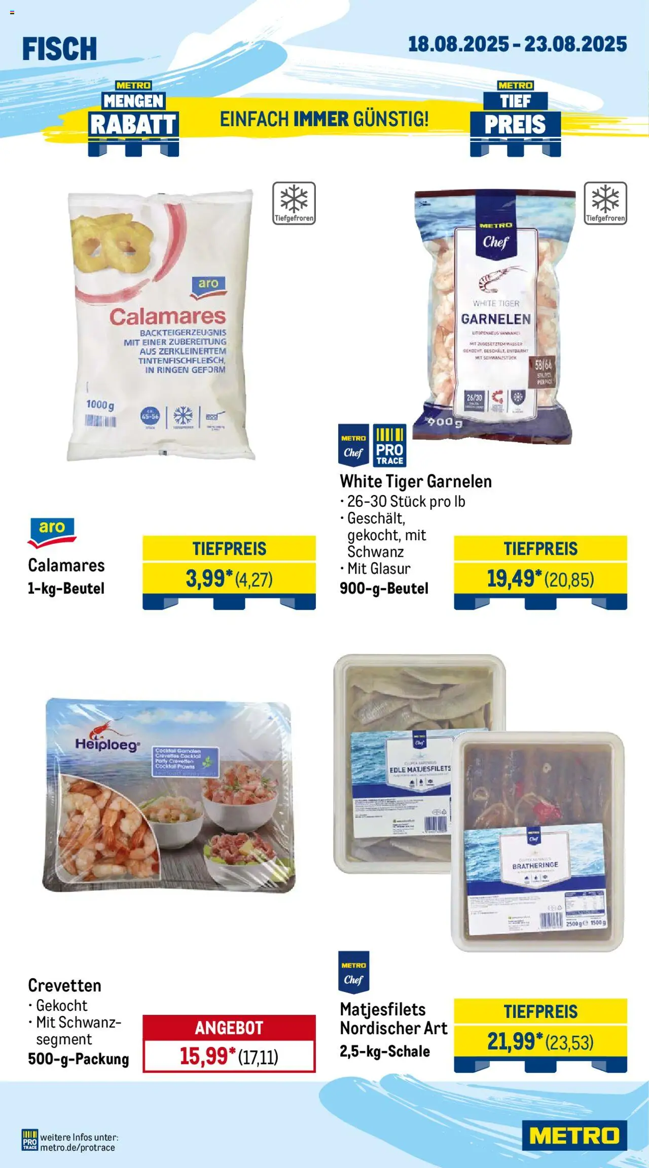 Metro Wochen-Angebote Gastro - gültig ab dem 18.08.2025 | Seite: 6 | Produkte: Garnelen, Fisch, Wasser, Tiger garnelen