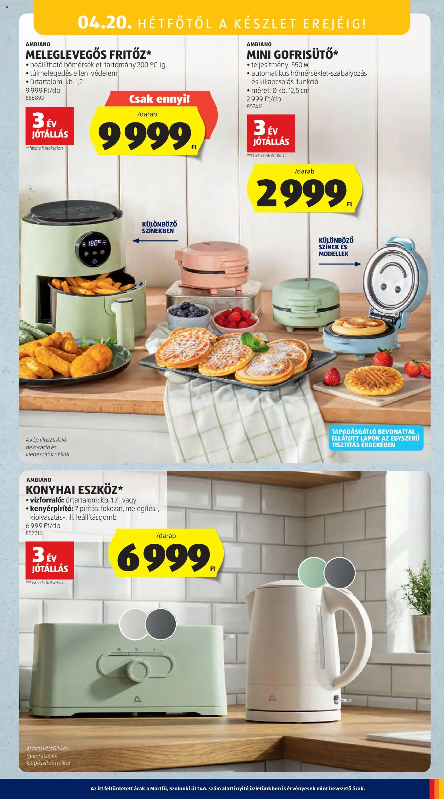 Aldi akciós ujság - amely érvényes a következő dátumtól: 16.04.2026 | Oldal: 15 | Termékek: Vízforraló, Kenyérpirító, Dekoráció