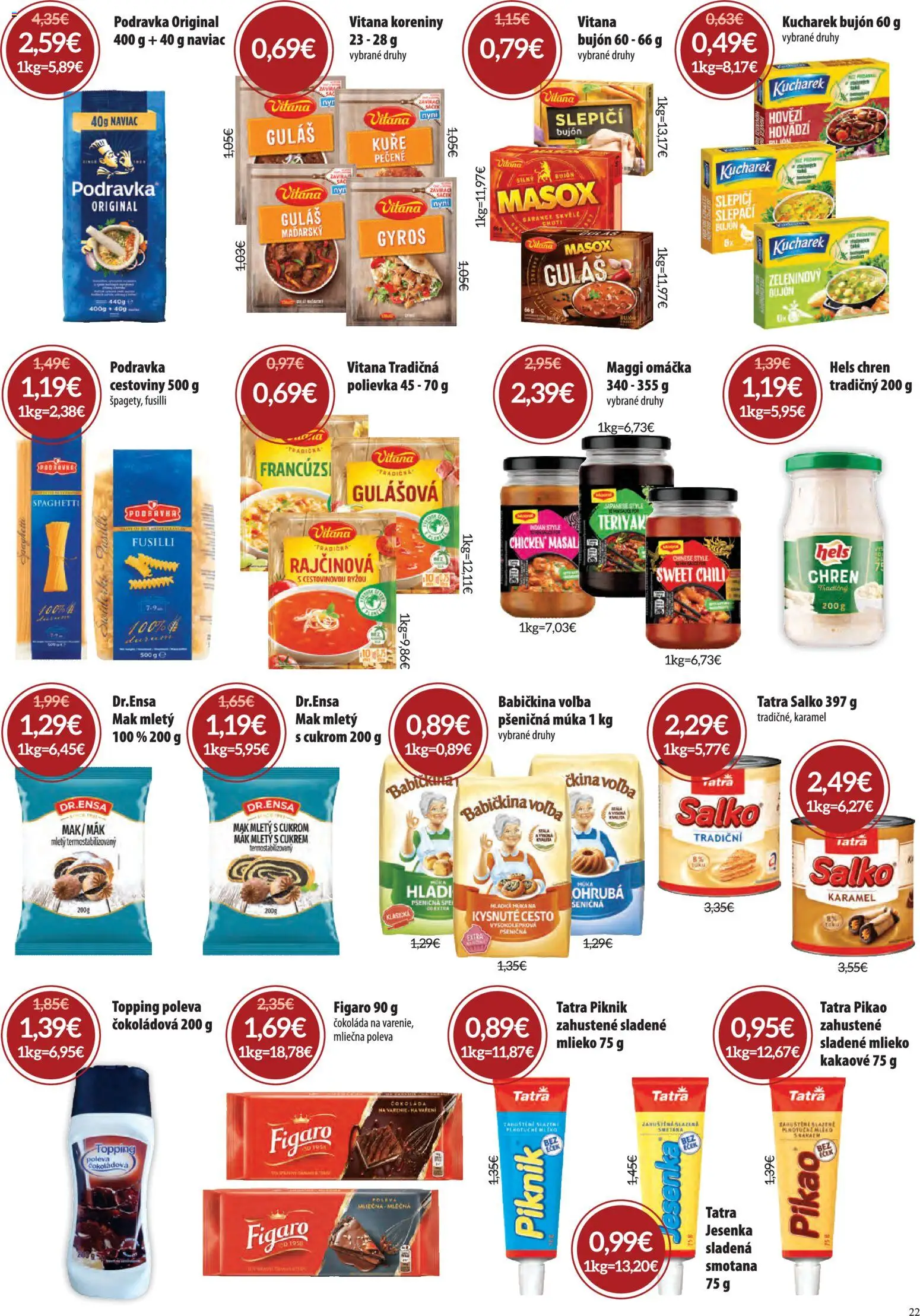 Nové Nitrazdroj akcie – leták je platný od 05.03.2026 | Strana: 22 | Produkty: Mlieko, Fusilli, Čokoláda, Omáčka