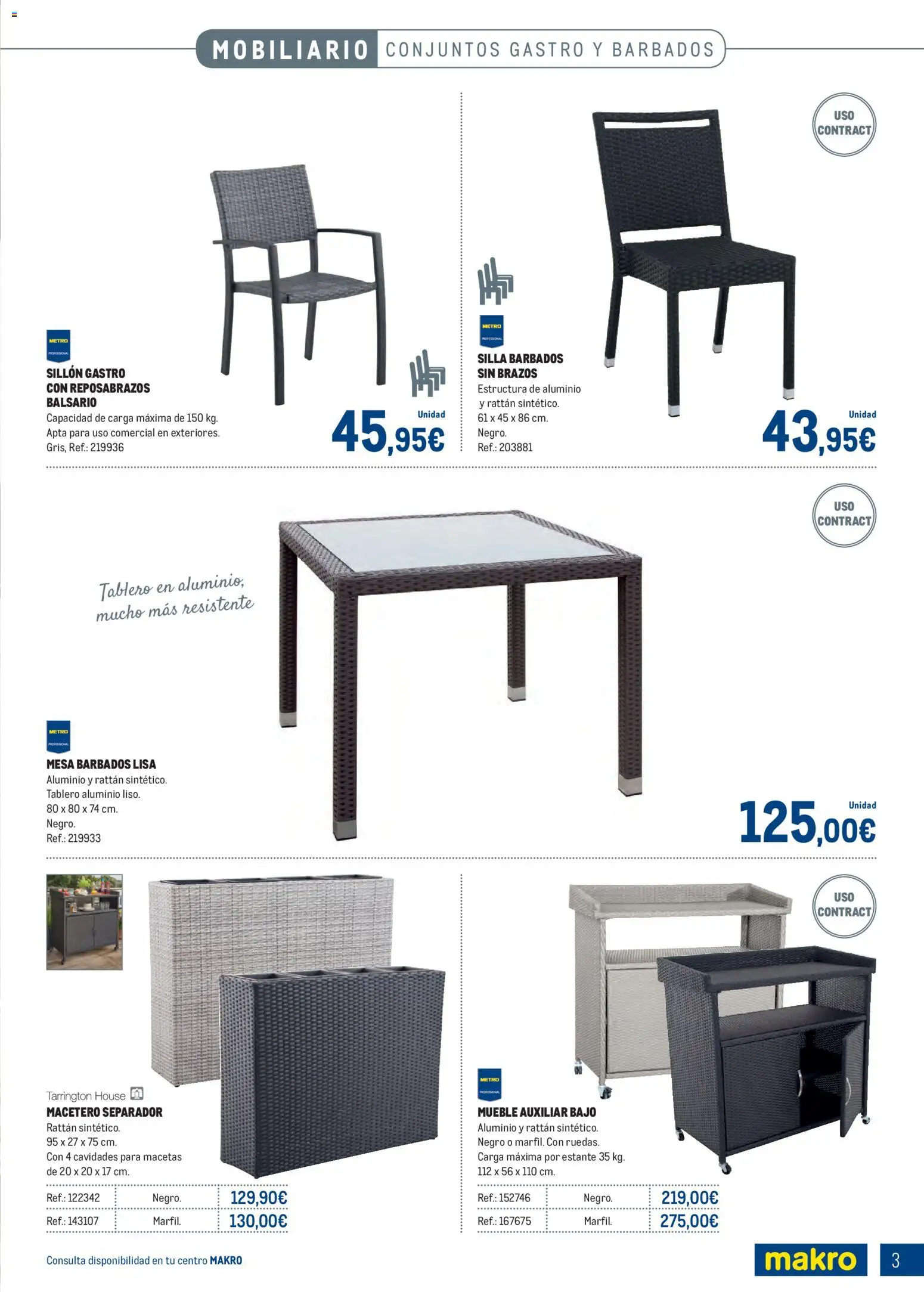 Makro - Especial Terrazas Canarias │ válido desde el 09.03.2026 | Página: 3 | Productos: Macetero, Sillón, Mesa, Silla