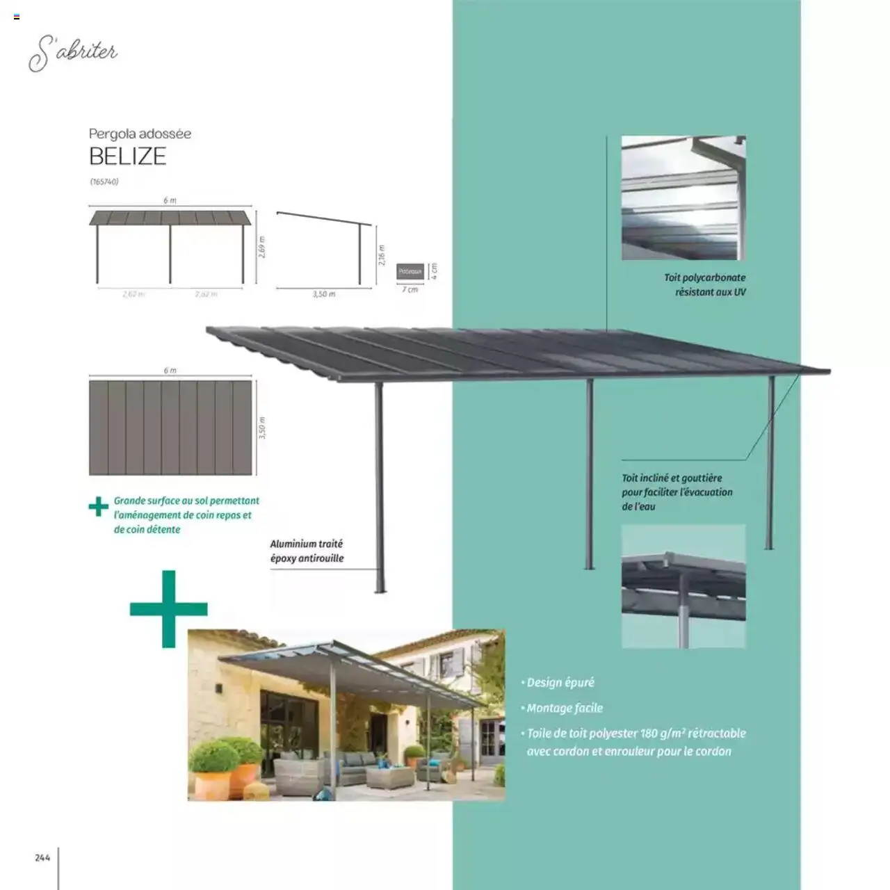  | Page: 244 | Produits: Gouttière, Pergola