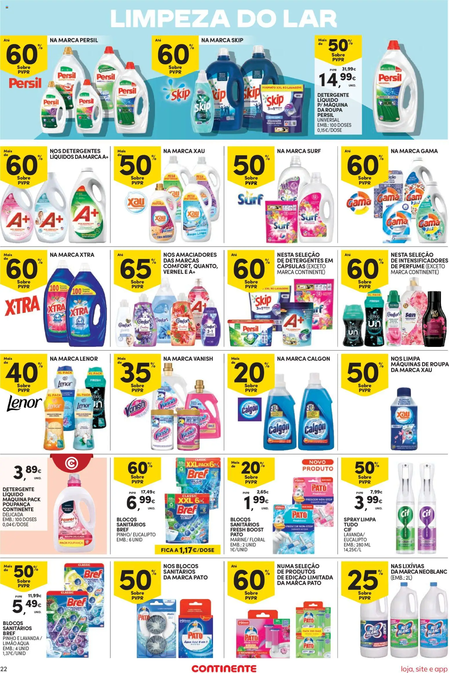 Continente Semanal Continente Bom Dia │ válido de 17.03.2026 | Página: 22 | Produtos: Agua, Perfume, Detergente, Persil