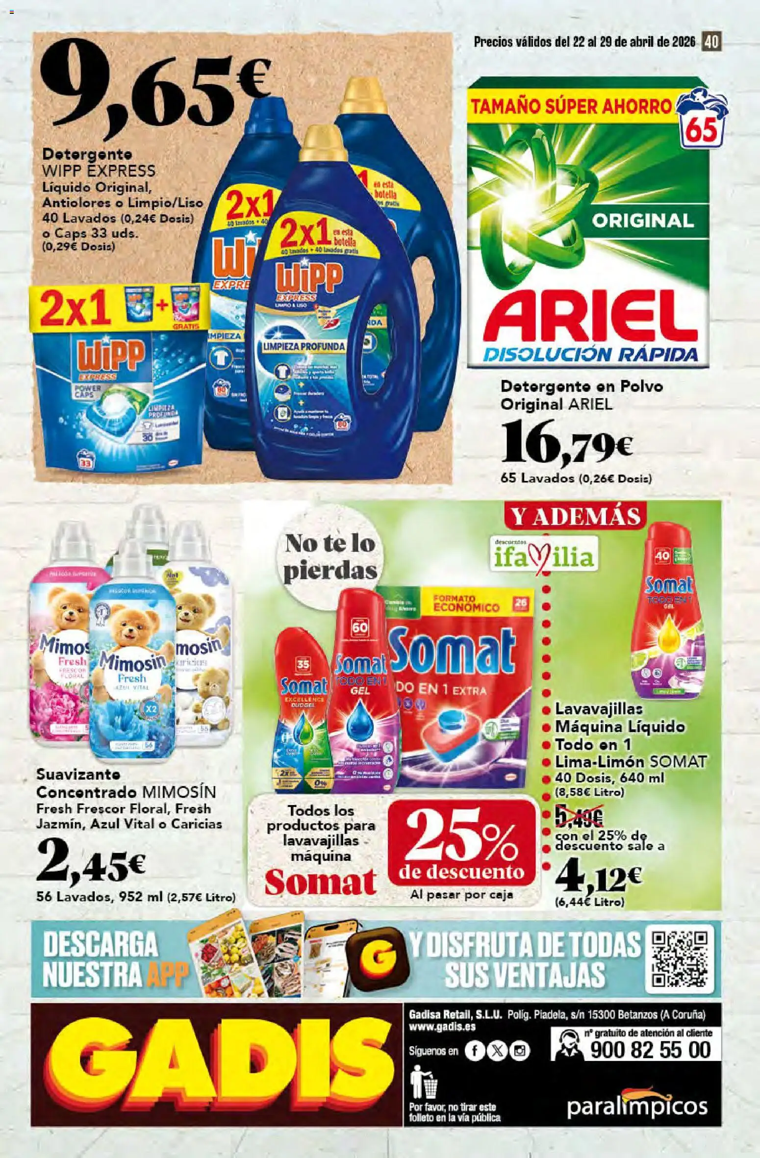 Gadis folleto │ válido desde el 22.04.2026 | Página: 40 | Productos: Polvo, Detergente, Suavizante, Caja