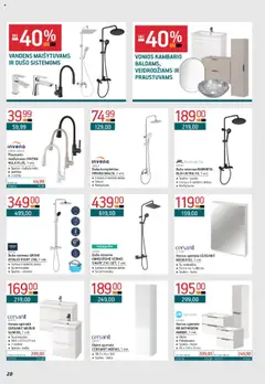 ERMITAŽAS - Leidinys│galioja nuo 04.08.2025 | Puslapis: 20 | Prekių: Maišytuvas, Spintelė, Dušas, Stovas