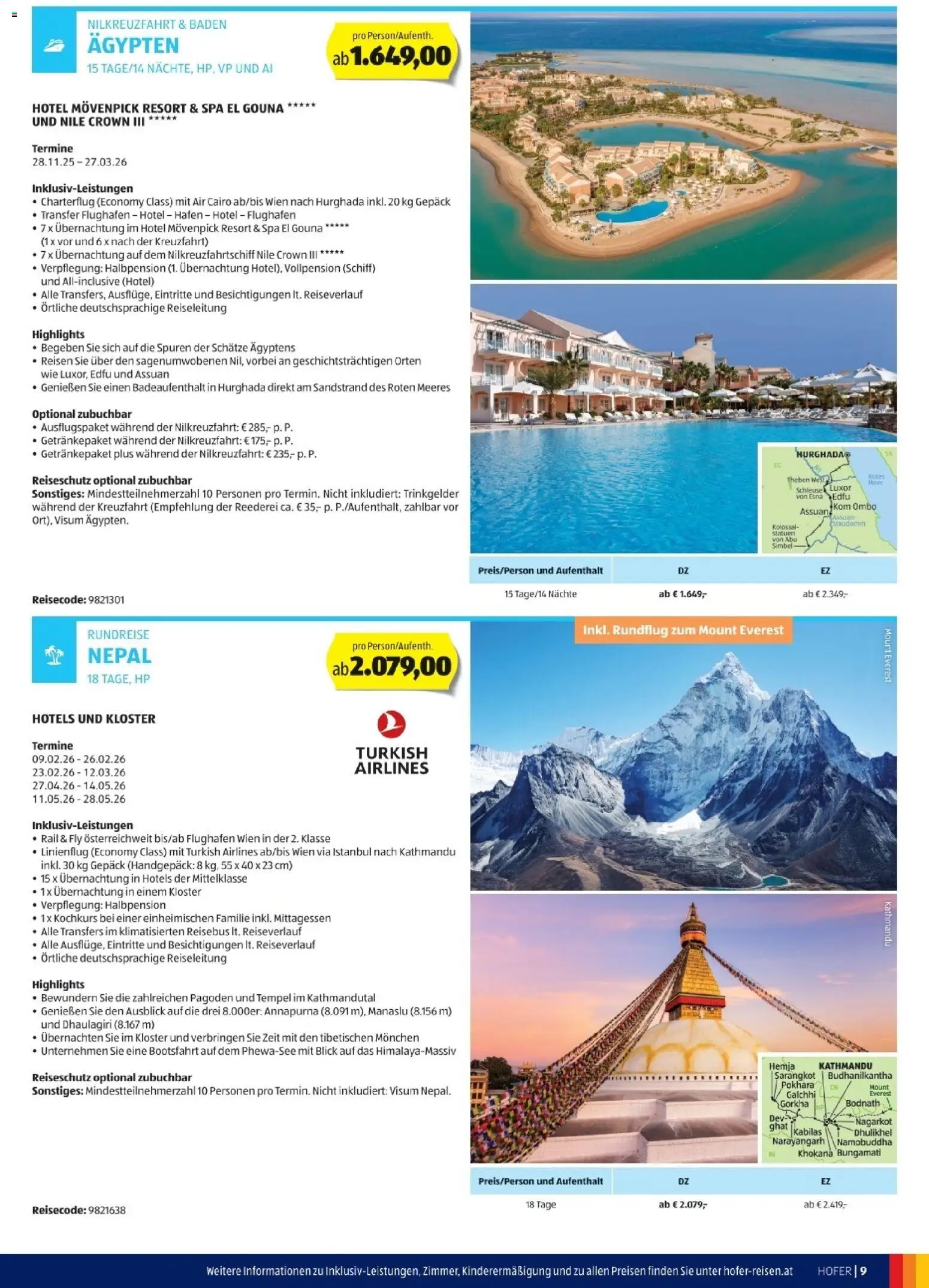 Hofer Reisen Flugblatt gültig ab 28.10.2025 | Seite: 9