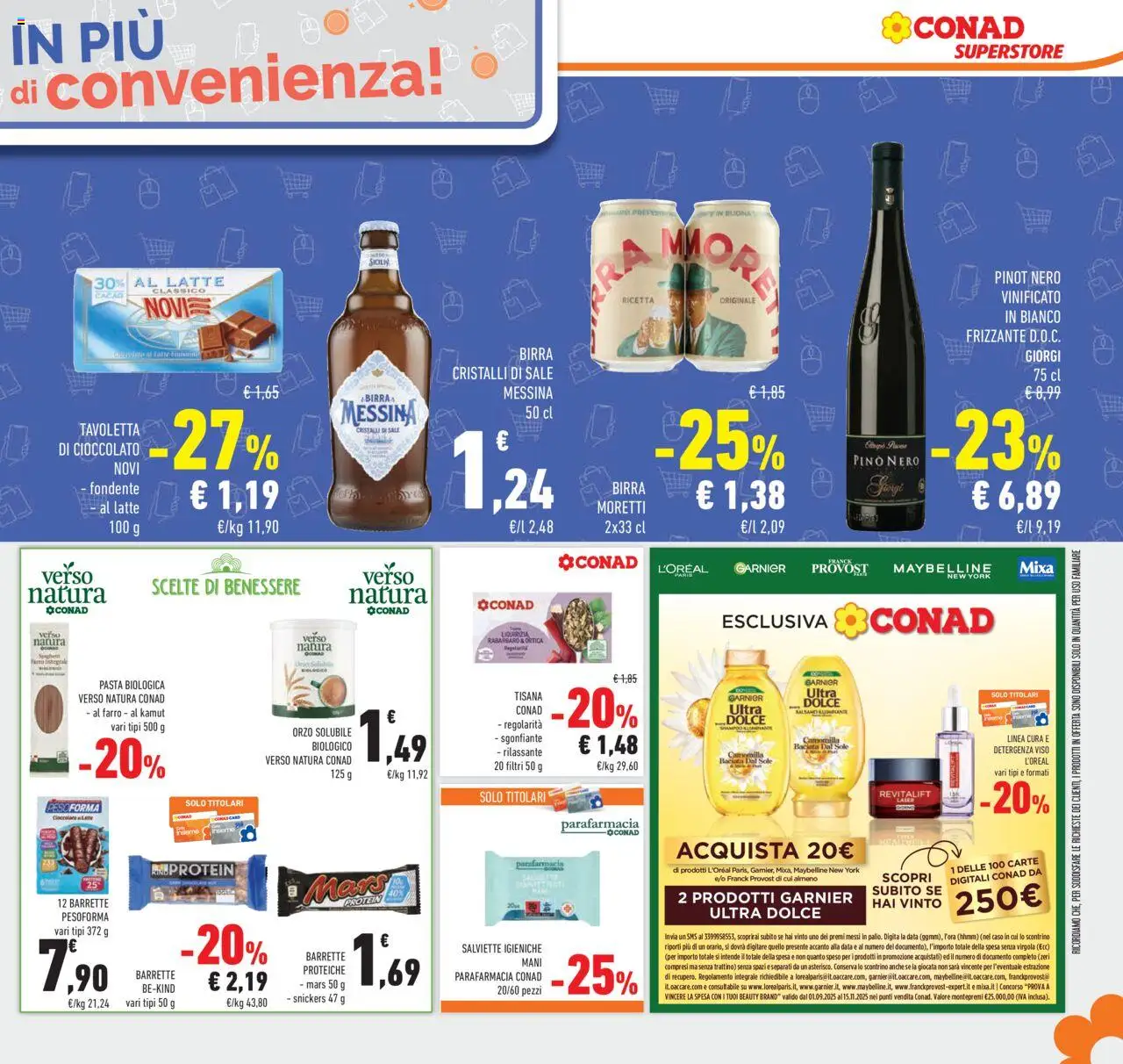 Volantino Conad del 10.09.2025 | Pagina: 41 | Prodotti: Shampoo, Cioccolato, Sale, Farro