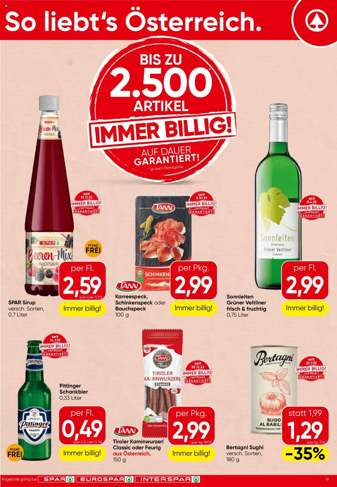 Spar Flugblatt - Burgenland gültig ab 21.08.2025 | Seite: 9 | Produkte: Schinken