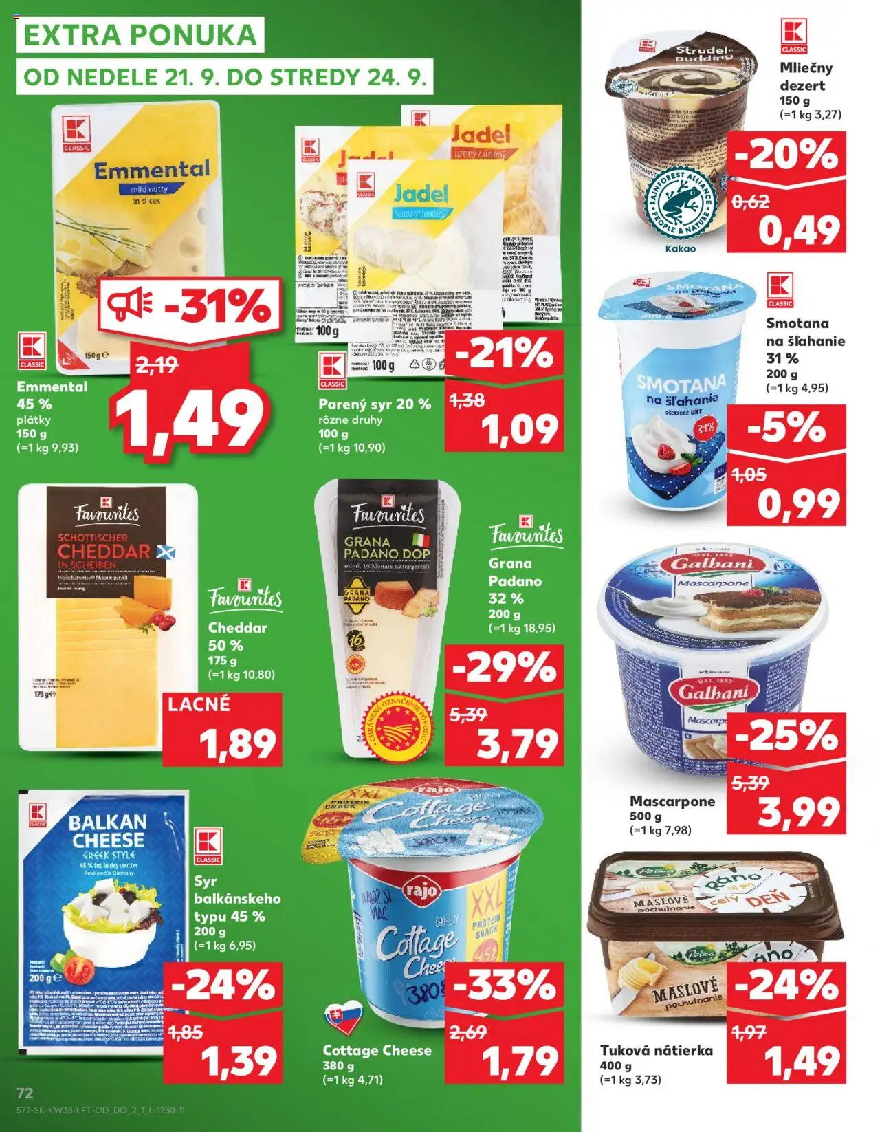 Kaufland SK akciós ujság - amely érvényes a következő dátumtól: 18.09.2025 | Oldal: 72
