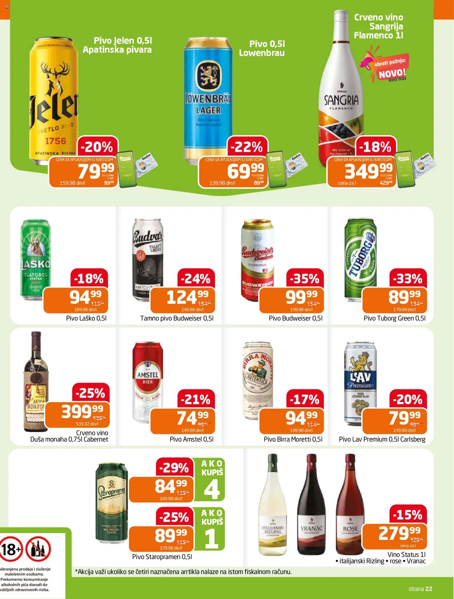 Gomex katalog - važi od 29.04.2026 | Strana: 22 | Proizvode: Vranac, Vino, Pivo, Carlsberg