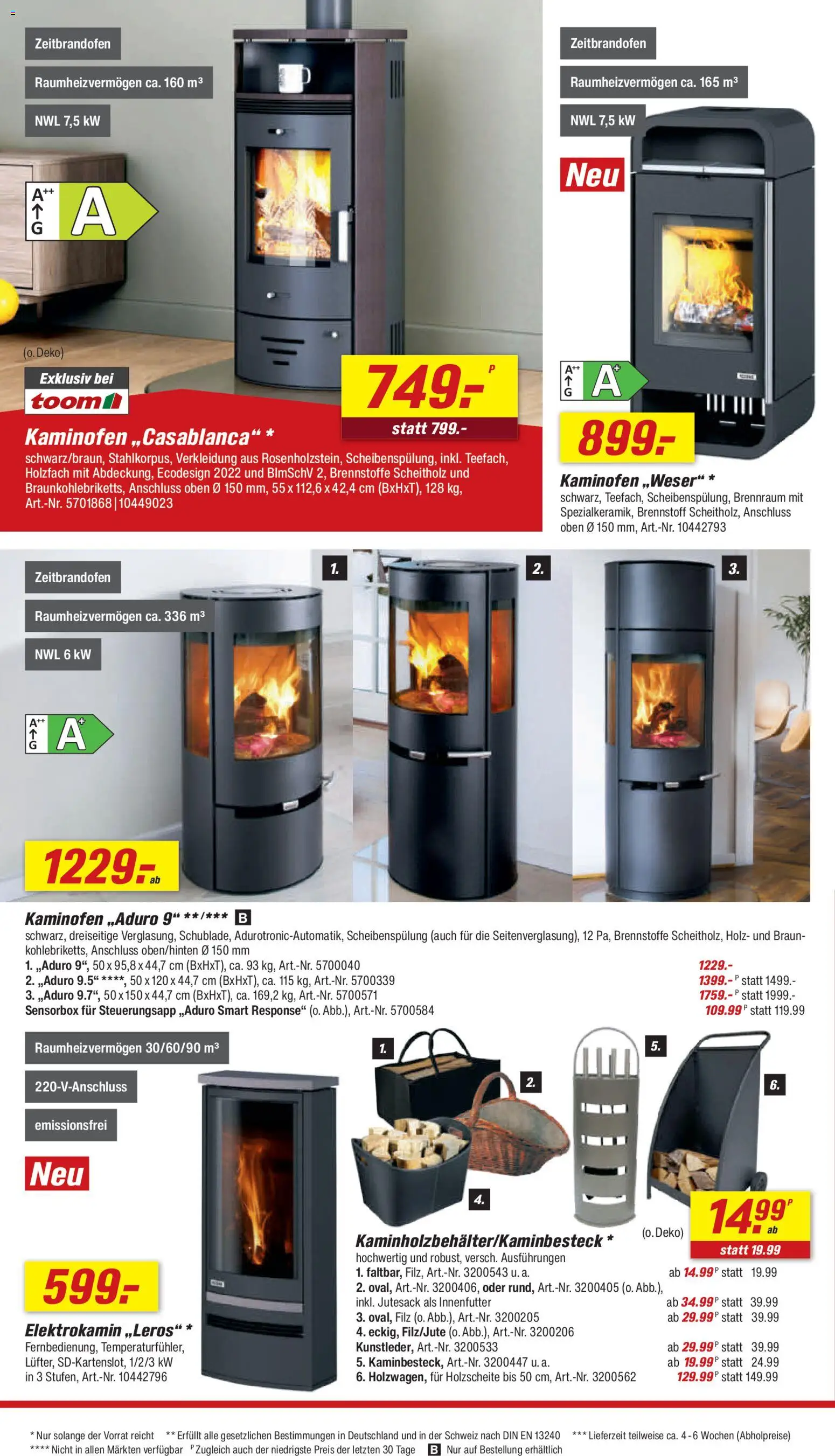 Toom Baumarkt Prospekt 	 – gültig ab 01.11.2025 | Seite: 10 | Produkte: Kaminofen
