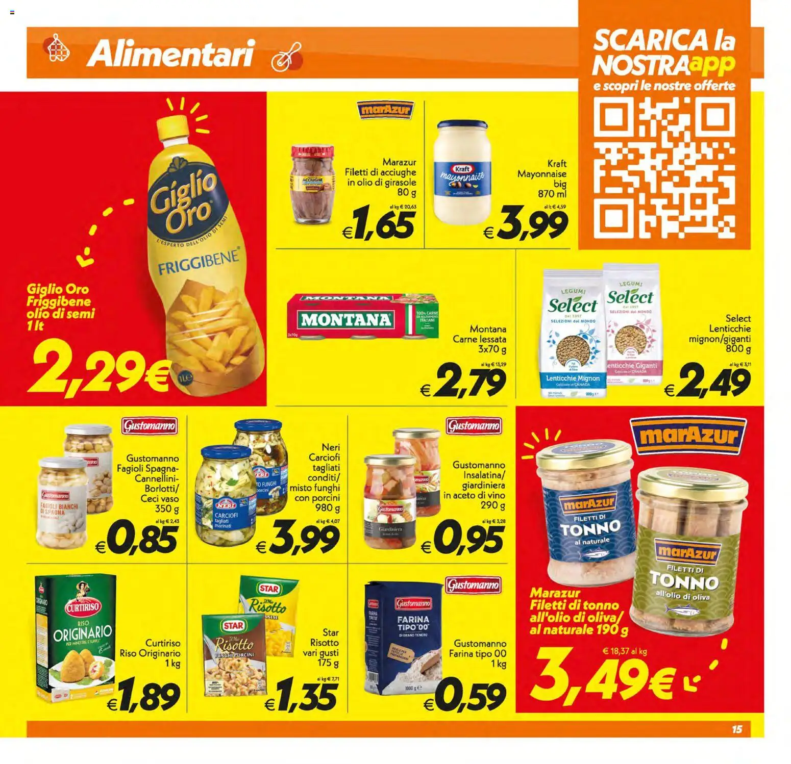 Volantino SuperConveniente del 17.03.2026 | Pagina: 15 | Prodotti: Fagioli, Farina, Funghi, Acciughe