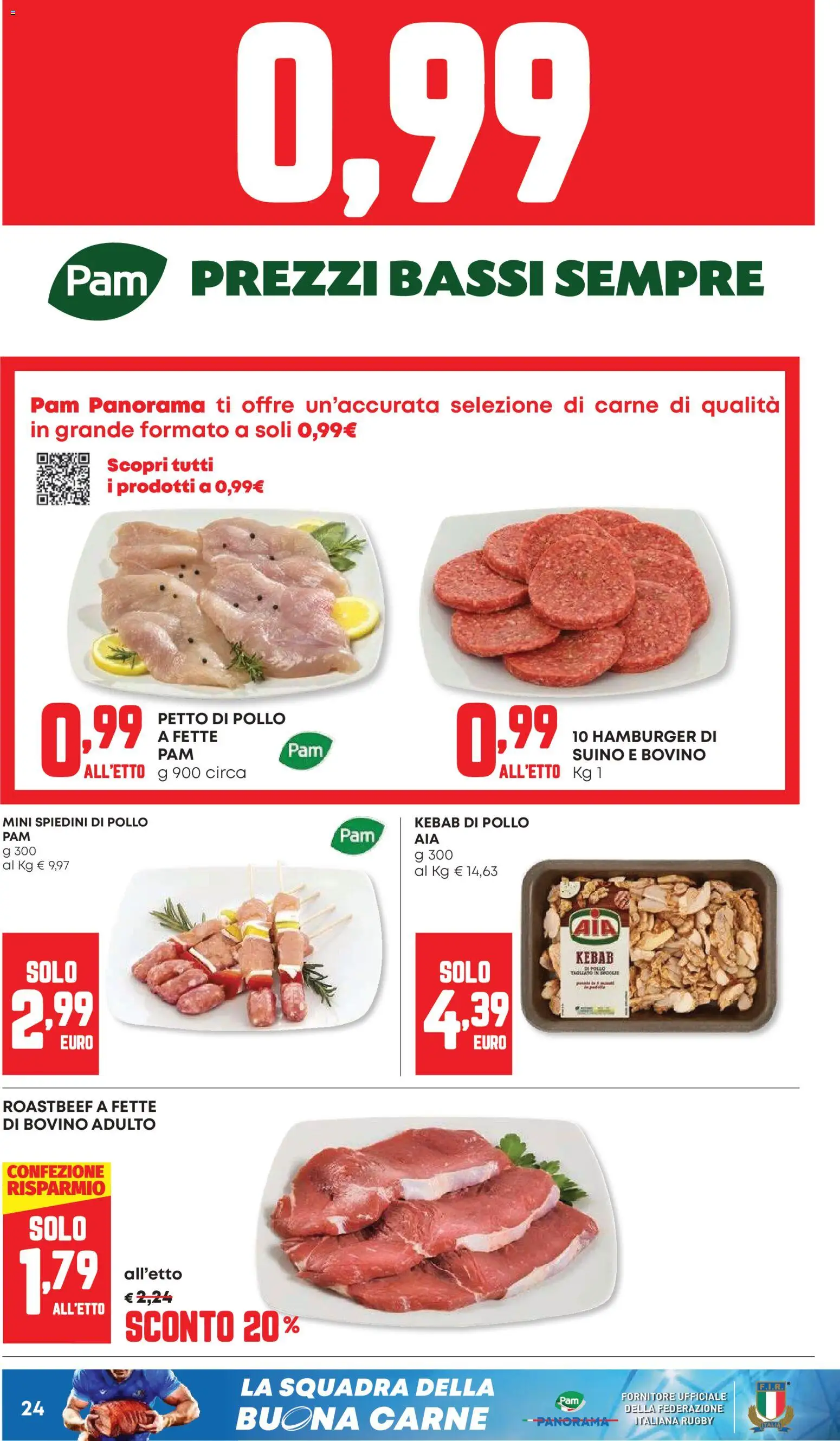 Volantino Panorama del 26.02.2026 | Pagina: 24 | Prodotti: Bovino, Petto di Pollo, Suino, Spiedini