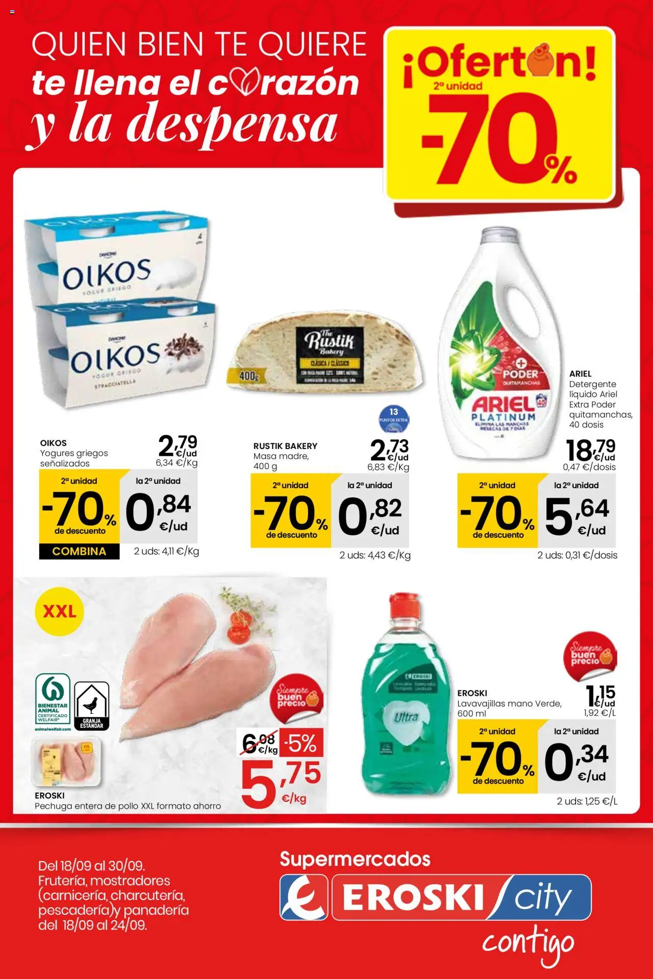 Eroski - City │ válido desde el 18.09.2025 | Página: 1 | Productos: Detergente, Yogur, Té, Panadería
