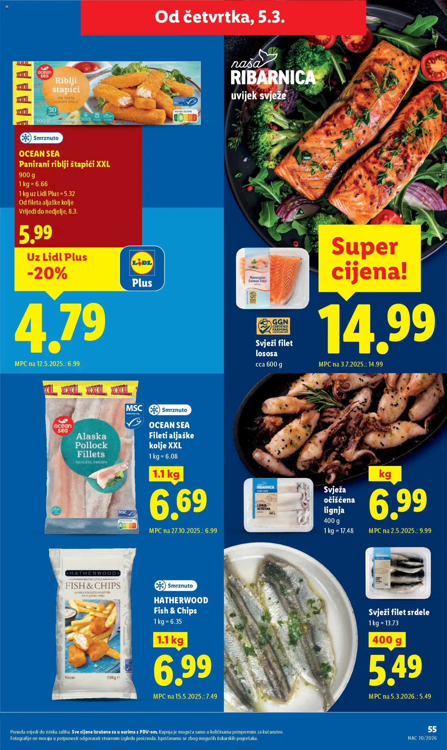 Lidl katalog | vrijedi od 02.03.2026 | Stranica: 55 | Proizvodi: Riblji štapići, Štapići