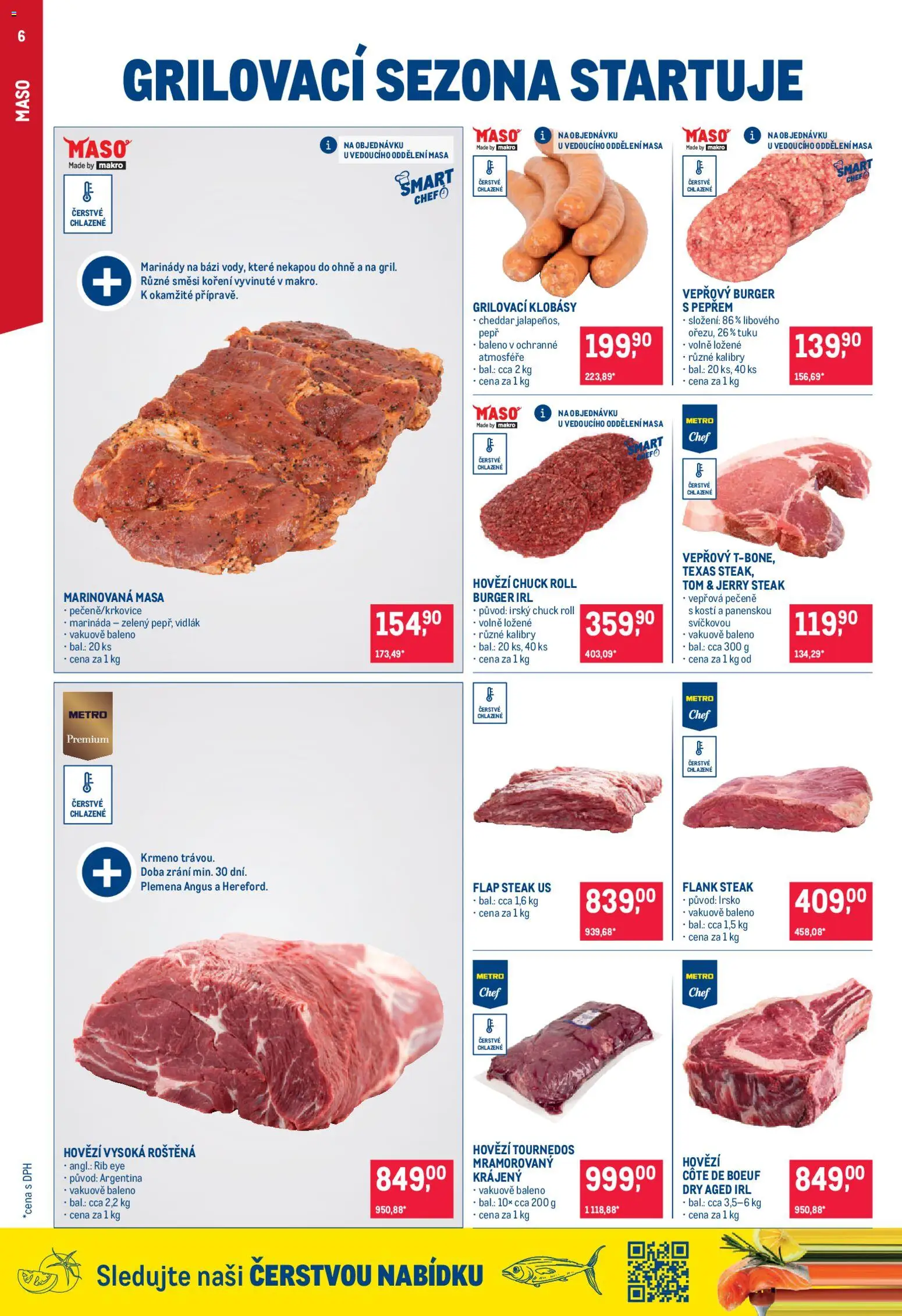 Makro leták - Gastronomie od 22.04.2026 | Strana: 6 | Produkty: Burger, Steak, Maso, Cheddar
