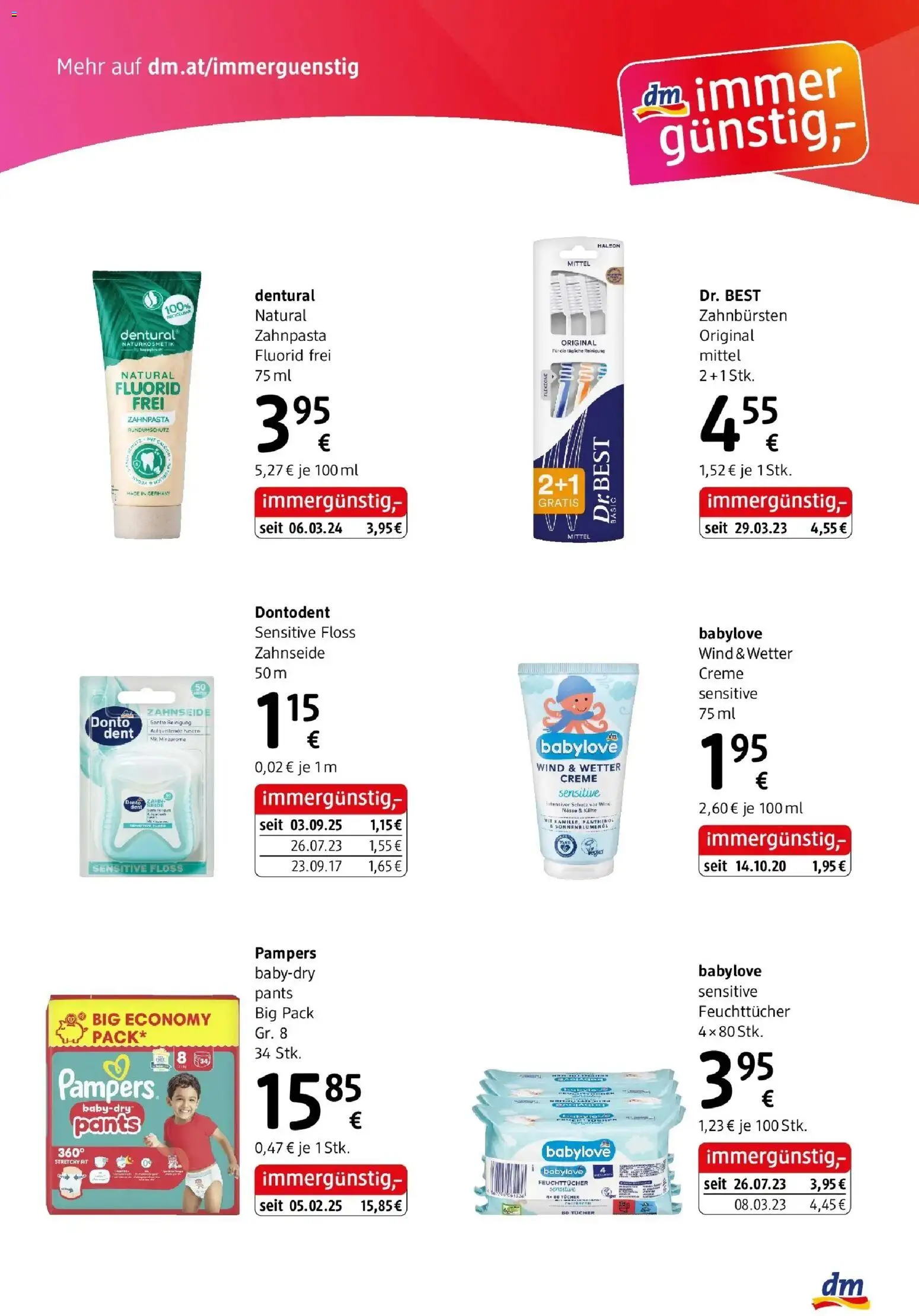 dm drogerie markt Flugblatt Jänner 2026 gültig ab 29.12.2025 | Seite: 8 | Produkte: Pampers, Creme, Zahnpasta
