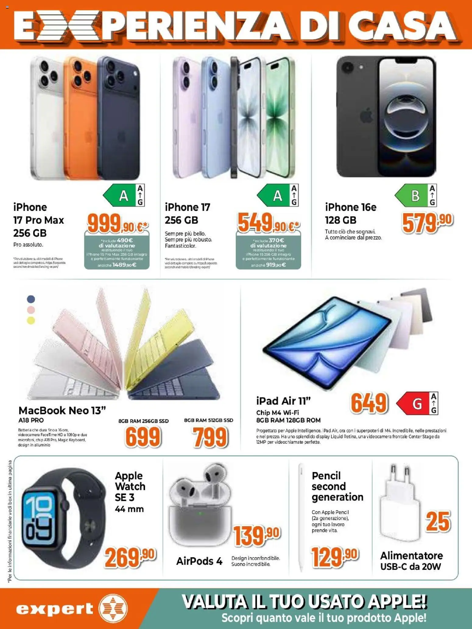Volantino Expert del 09.04.2026 | Pagina: 8 | Prodotti: Iphone, Videocamera, Alluminio, Batteria