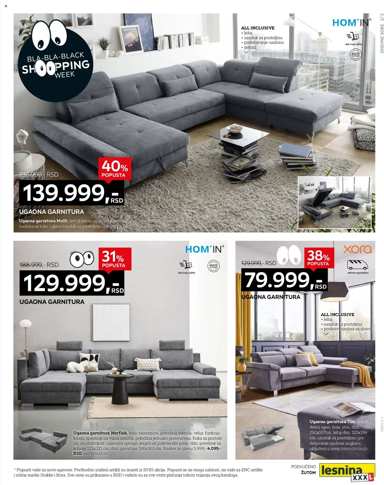 Lesnina XXXL katalog - važi od 21.11.2025 | Strana: 3 | Proizvode: Ugaona garnitura