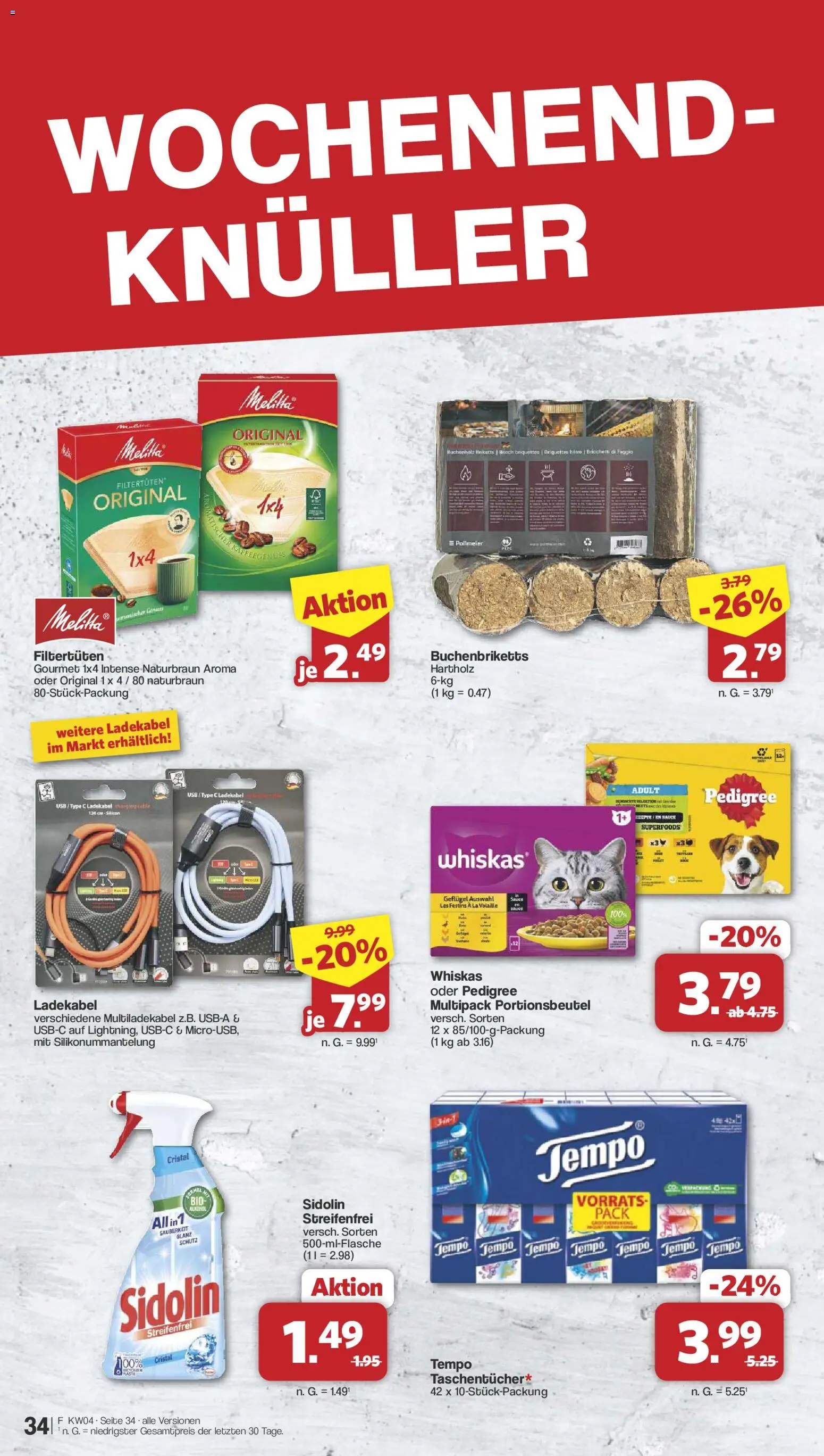 Famila Nordwest Prospekt 	 – gültig ab 19.01.2026 | Seite: 34 | Produkte: USB, Ladekabel, Pedigree, Whiskas
