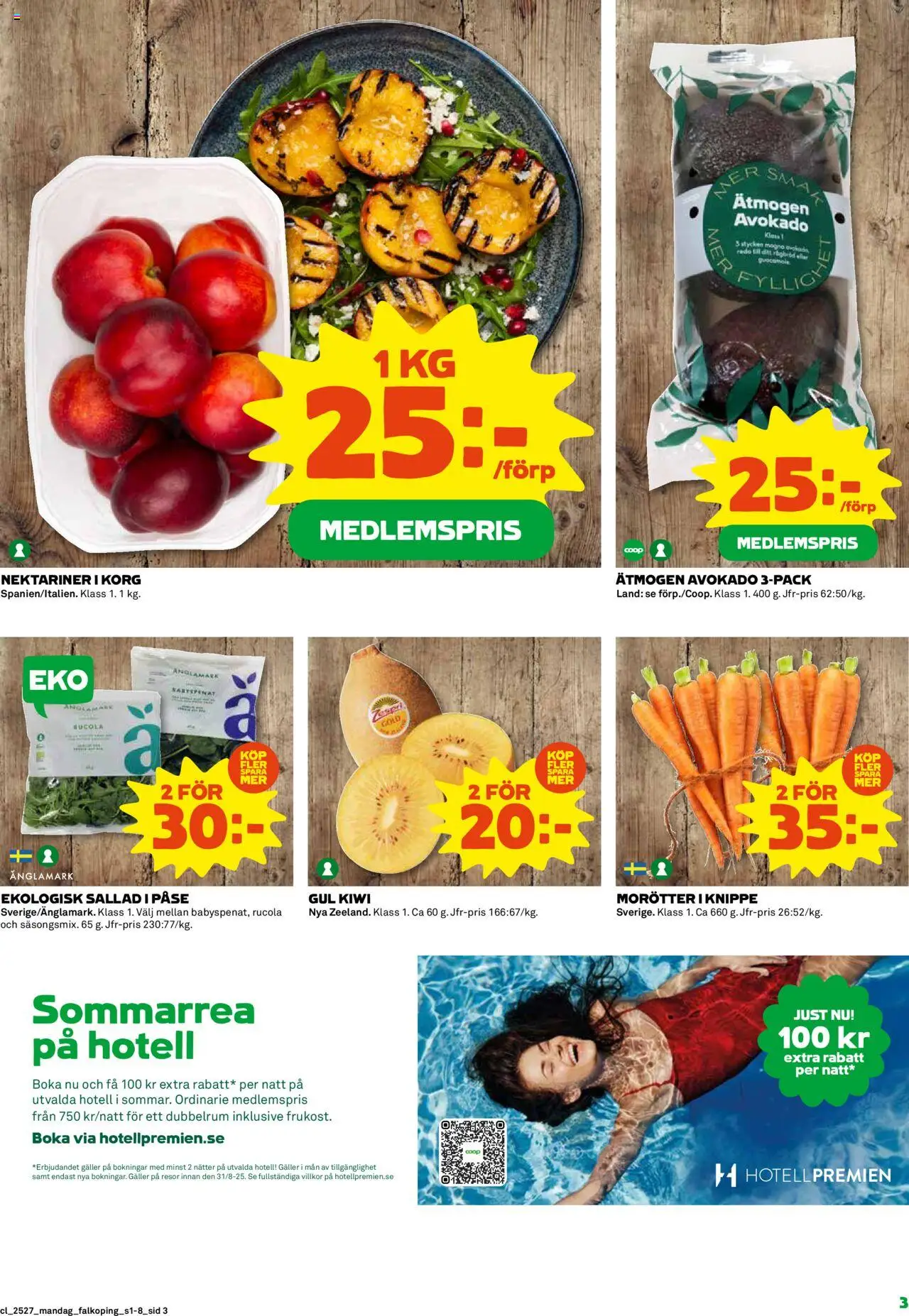 Coop reklamblad aktuell från 30.06.2025 | Sida: 3 | Produkter: Galler, Korg, Kiwi, Sallad