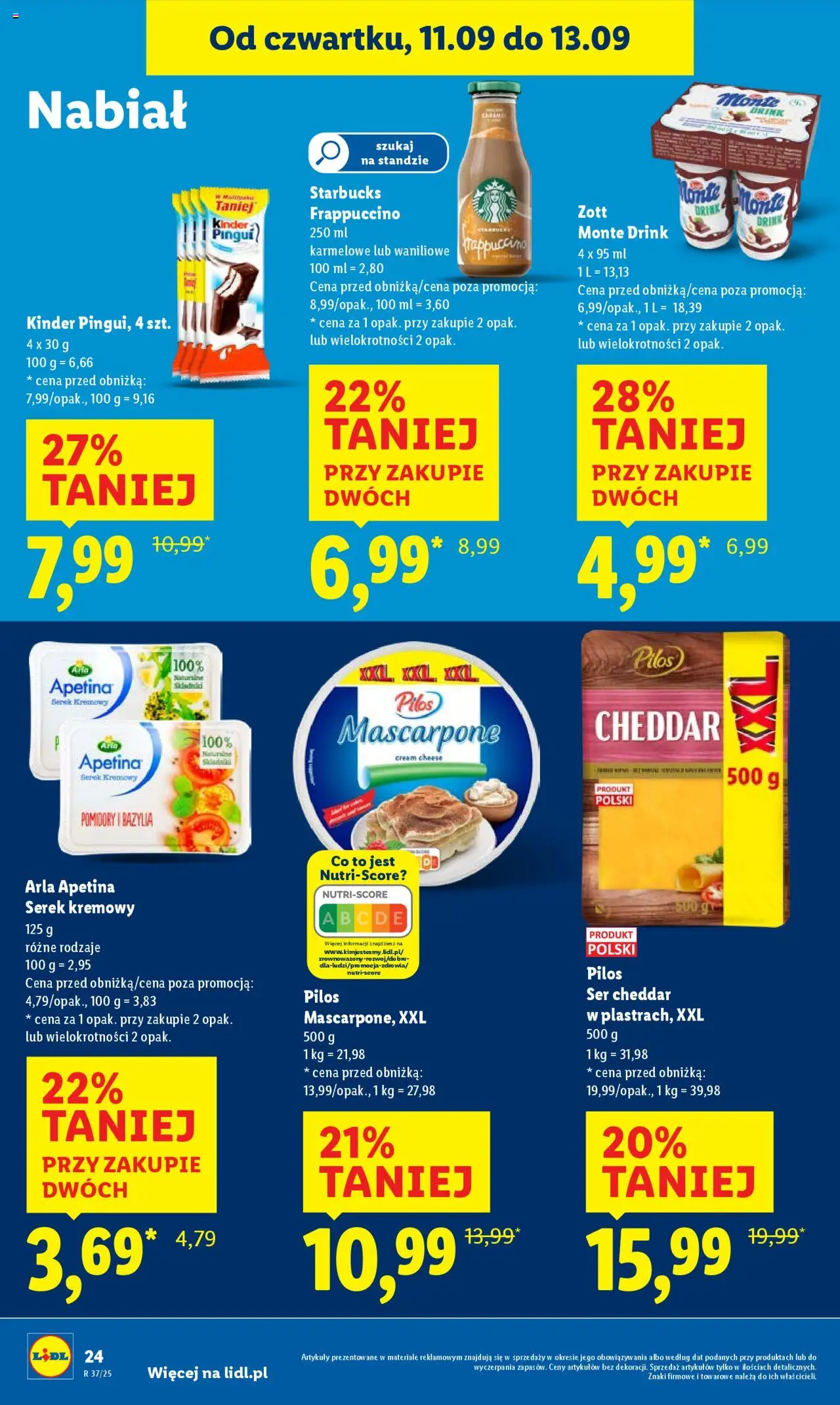 Lidl Gazetka od 11.09.2025 | Strona: 26 | Produkty: Serek, Bazylia, Mascarpone, Pomidory