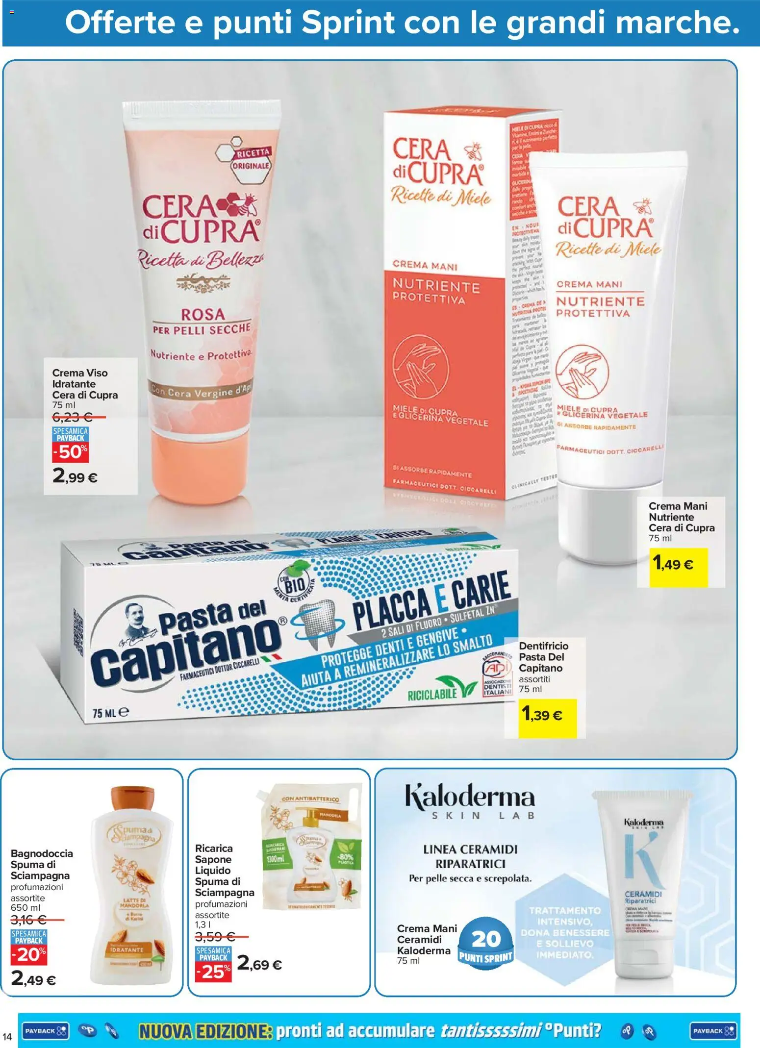 Volantino Carrefour del 02.01.2026 | Pagina: 14 | Prodotti: Crema, Dentifricio, Crema viso, Latte