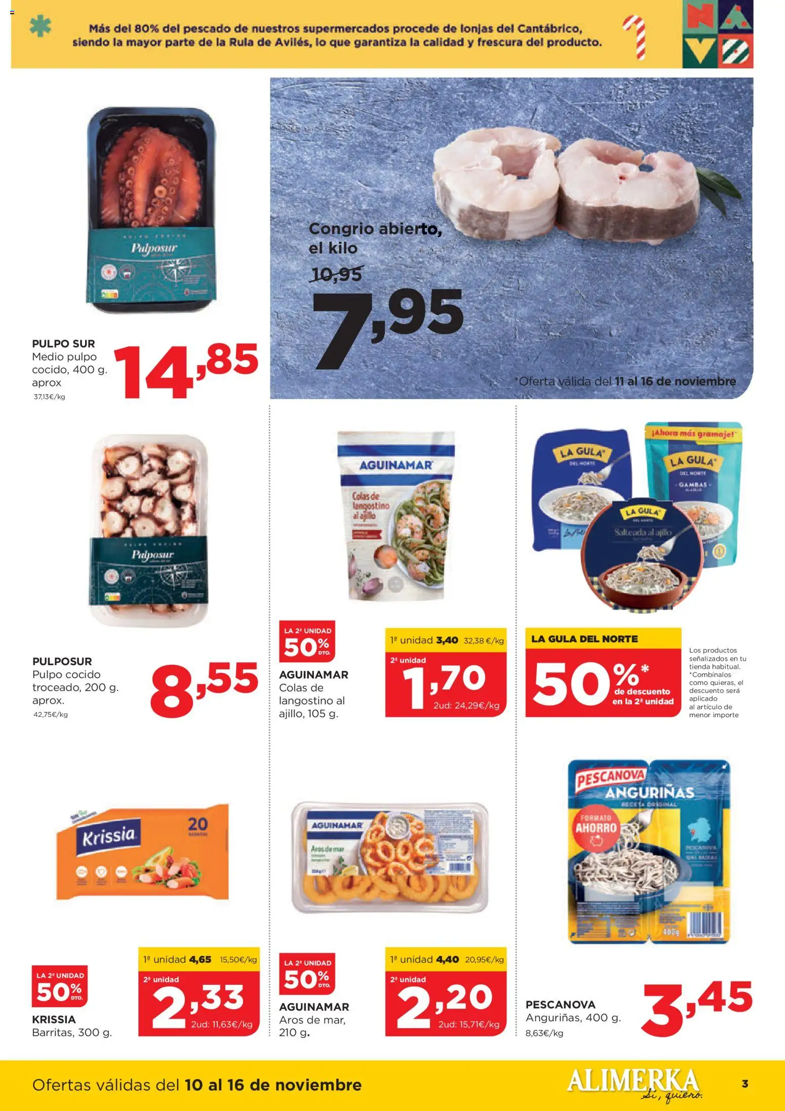 Alimerka folleto Castilla y León │ válido desde el 10.11.2025 | Página: 3 | Productos: Pescado, Langostino