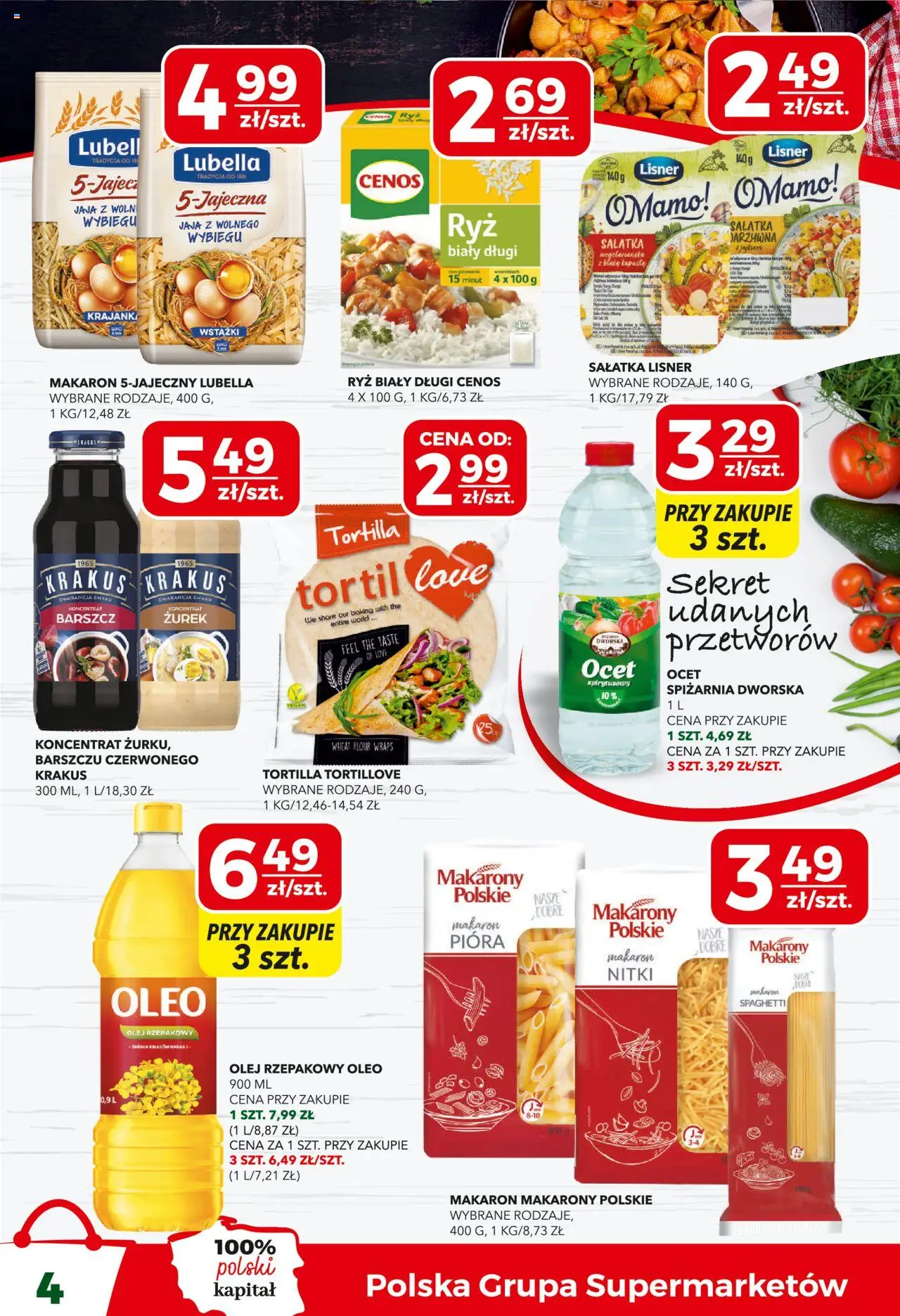 Top Market Gazetka od 11.09.2025 | Strona: 4 | Produkty: Barszcz, Olej rzepakowy, Tortilla, Olej