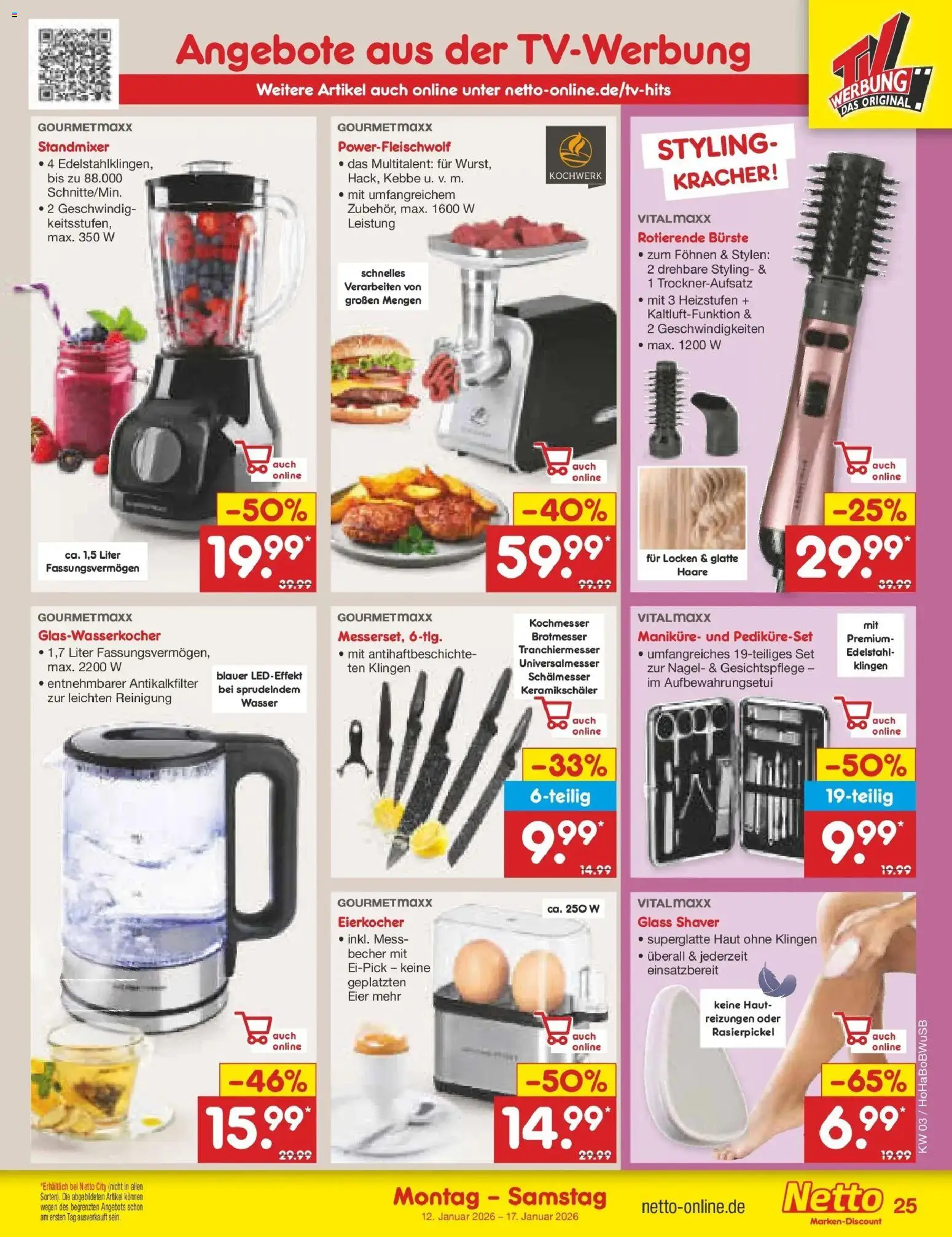 Netto Marken-Discount prospekt Hannover	 – gültig ab 12.01.2026 | Seite: 27 | Produkte: Eier, Bürste, Wasser, Eierkocher