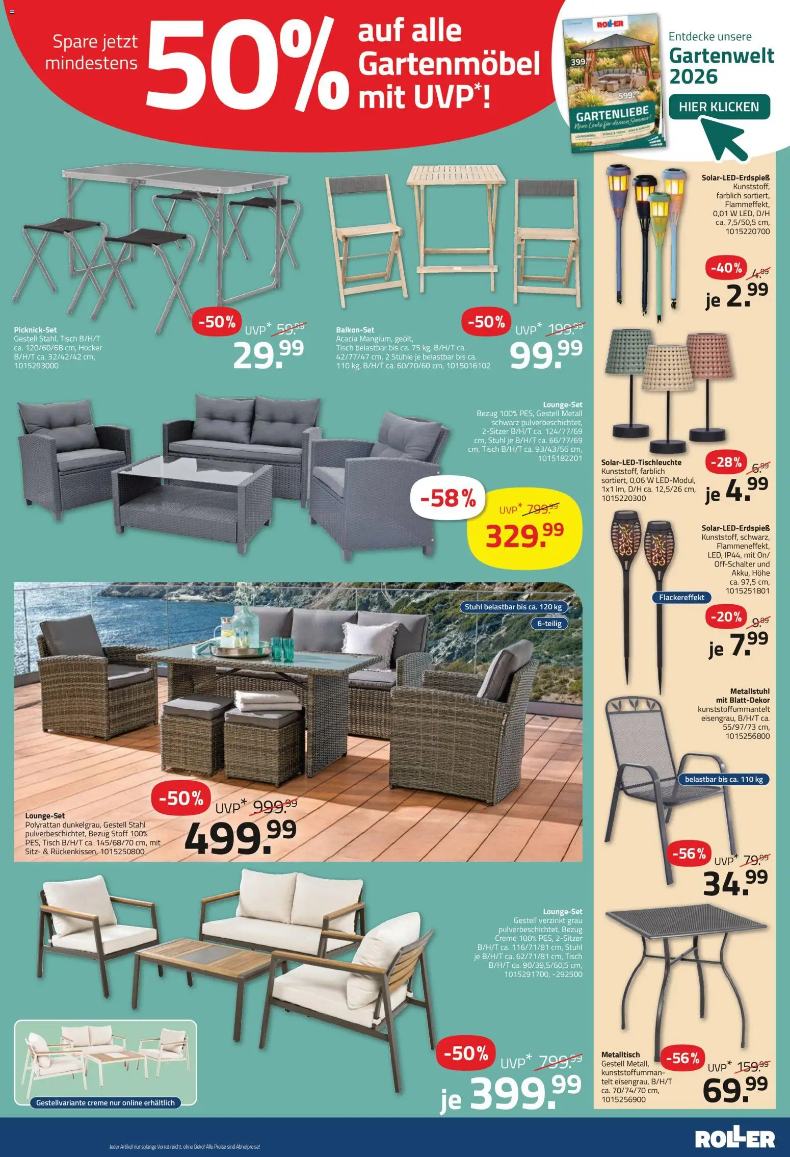 Roller Prospekt 	 – gültig ab 01.03.2026 | Seite: 7 | Produkte: Hocker, Tisch, Gartenmöbel, Creme