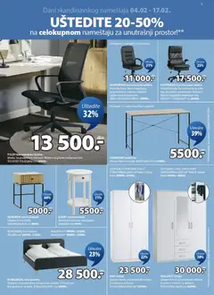 Jysk katalog - pregled Jysk kataloga - važi od 04.02.2026 | Strana: 3 | Proizvode: Noćni ormarić, Radni sto, Ormar, Kancelarijska stolica