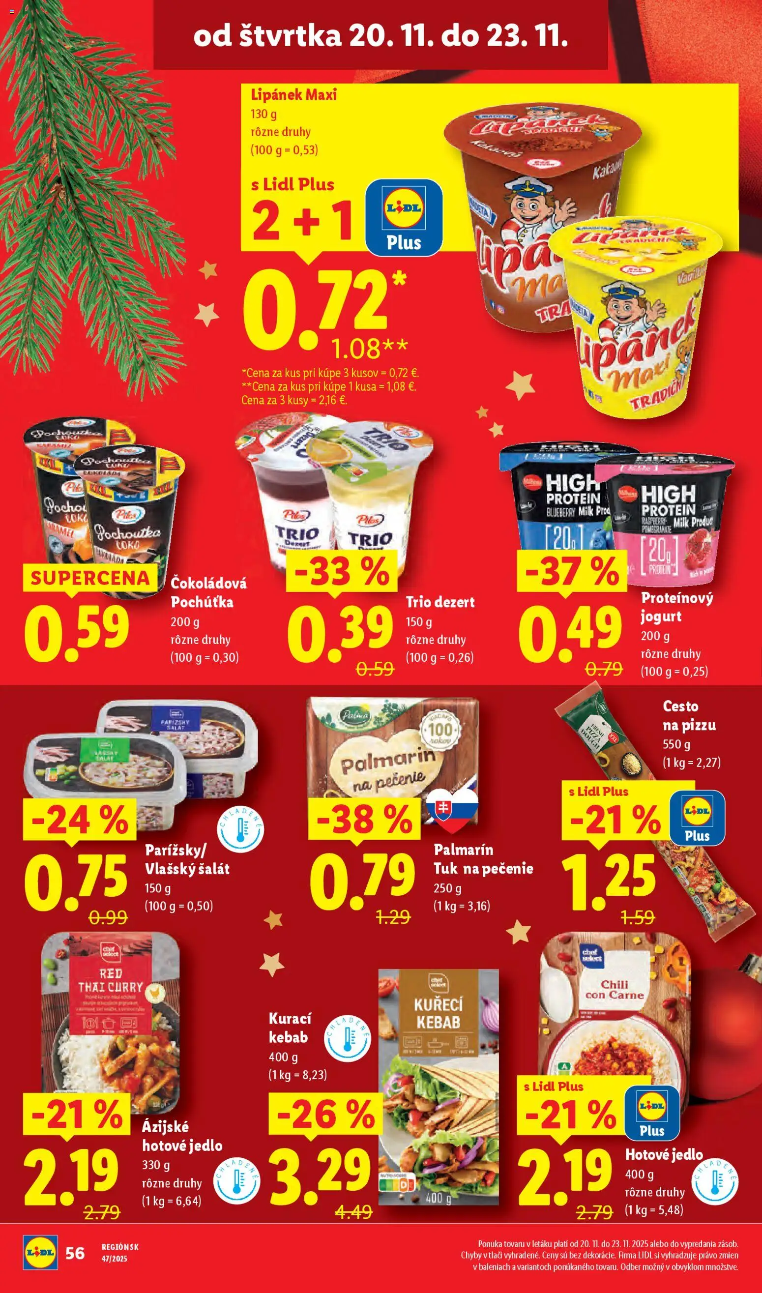 Nové Lidl akcie – leták je platný od 20.11.2025 | Strana: 26 | Produkty: Protein, Palmarin, Šalát, Kakao