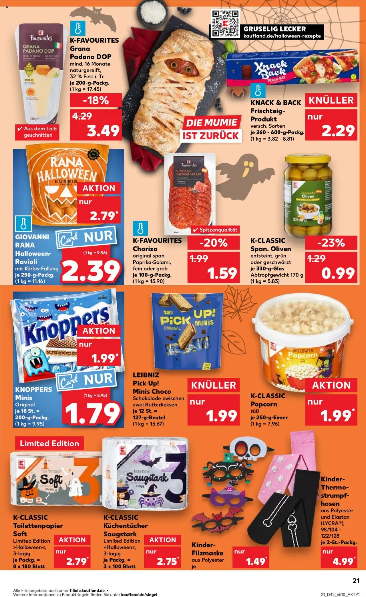 Kaufland prospekt Bremen	 – gültig ab 19.10.2025 | Seite: 21 | Produkte: Schokolade, Knoppers, Salami, Toilettenpapier