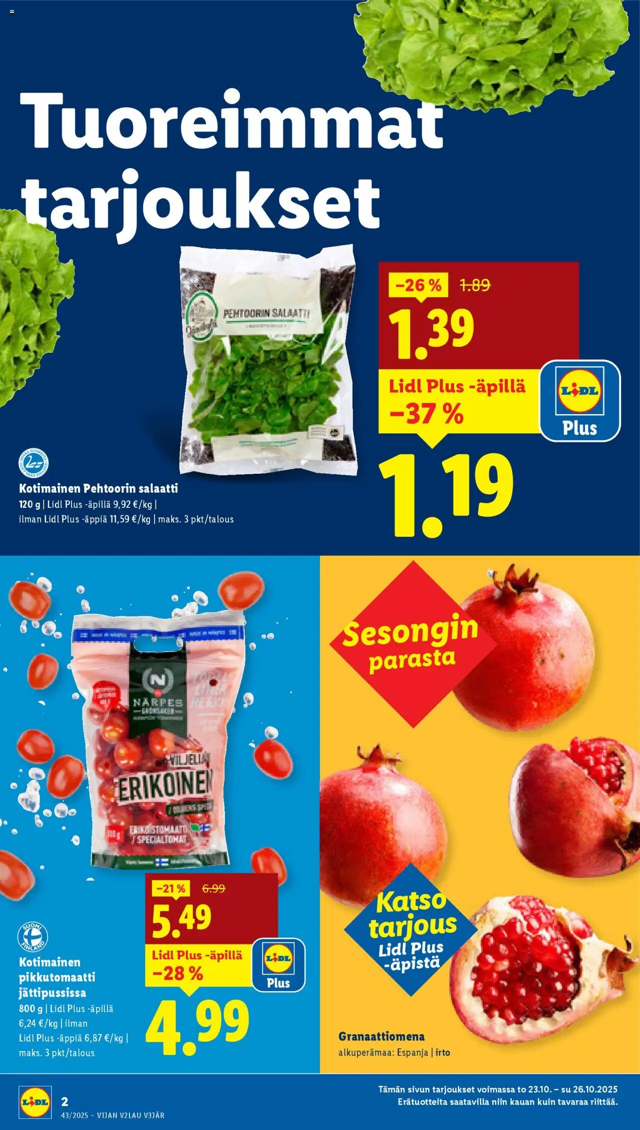Lidl tarjoukset – voimassa 23.10.2025 alkaen | Sivu: 4 | Tuotteet: Granaattiomena, Salaatti