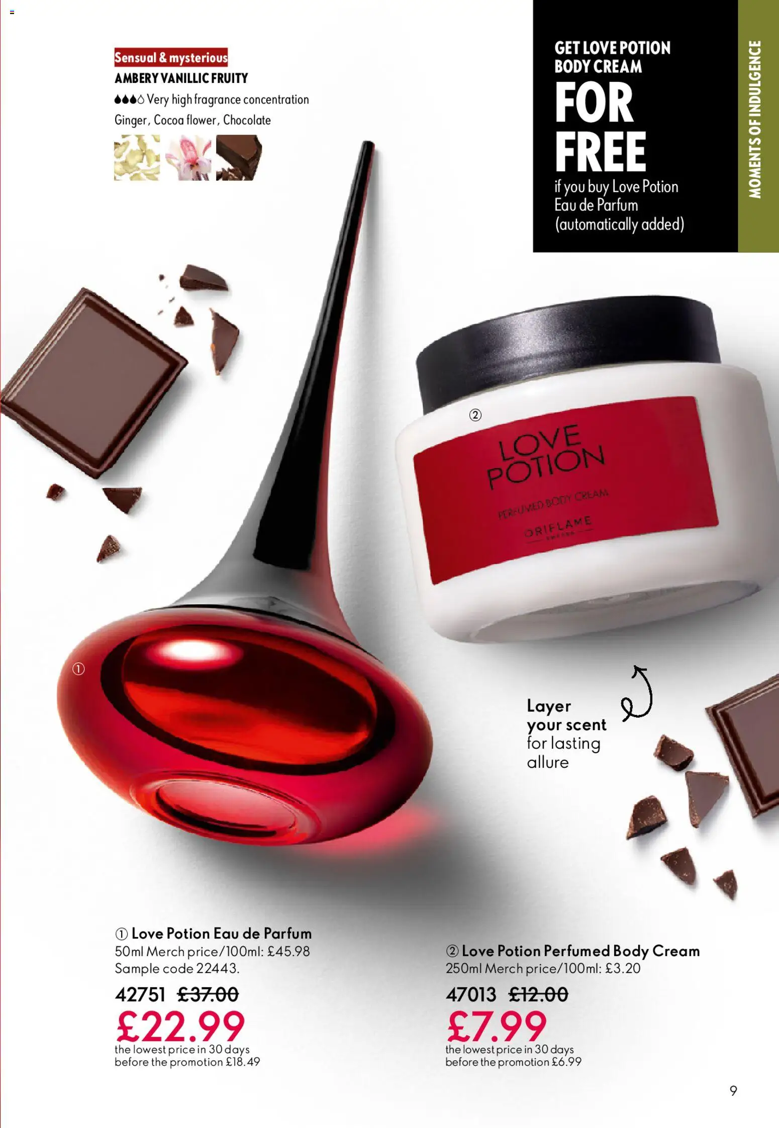 {H1} | Page: 9 | Products: Body cream, Chocolate, Cream, Cocoa