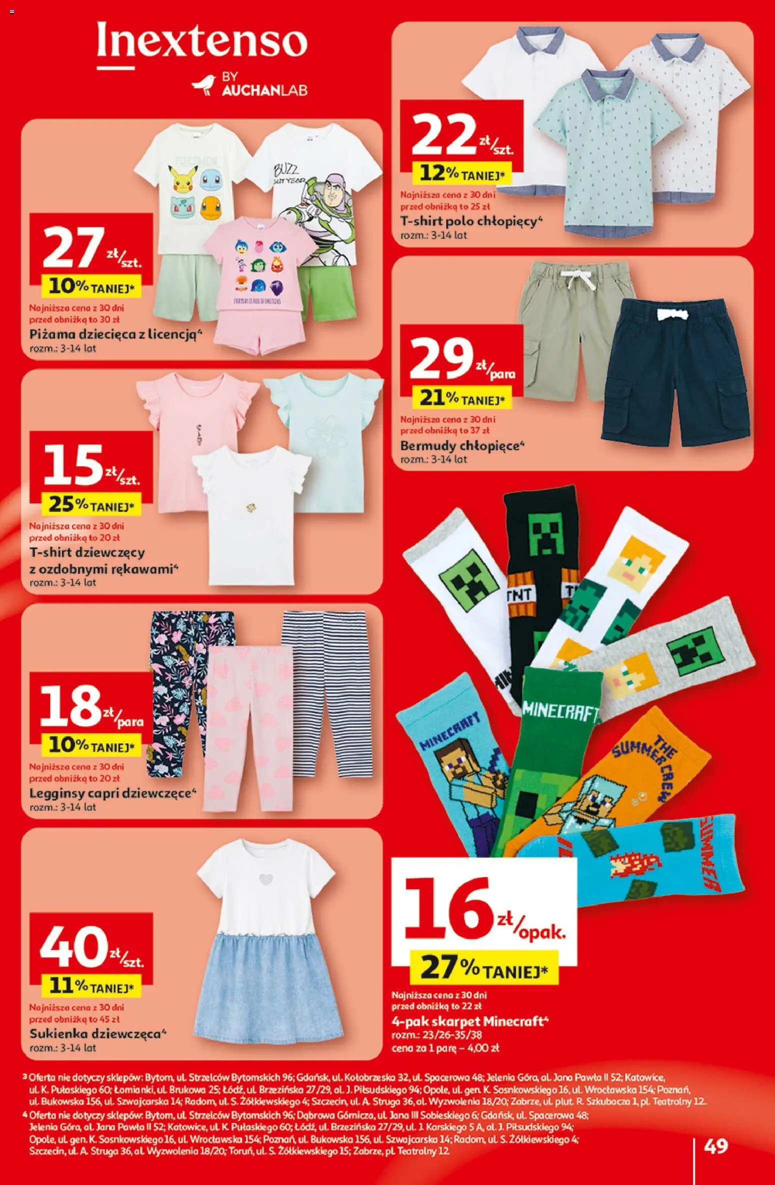 Auchan gazetka - 30 Lat Hipermarket od 29.04.2026 | Strona: 49 | Produkty: Piżama, Legginsy, Sukienka