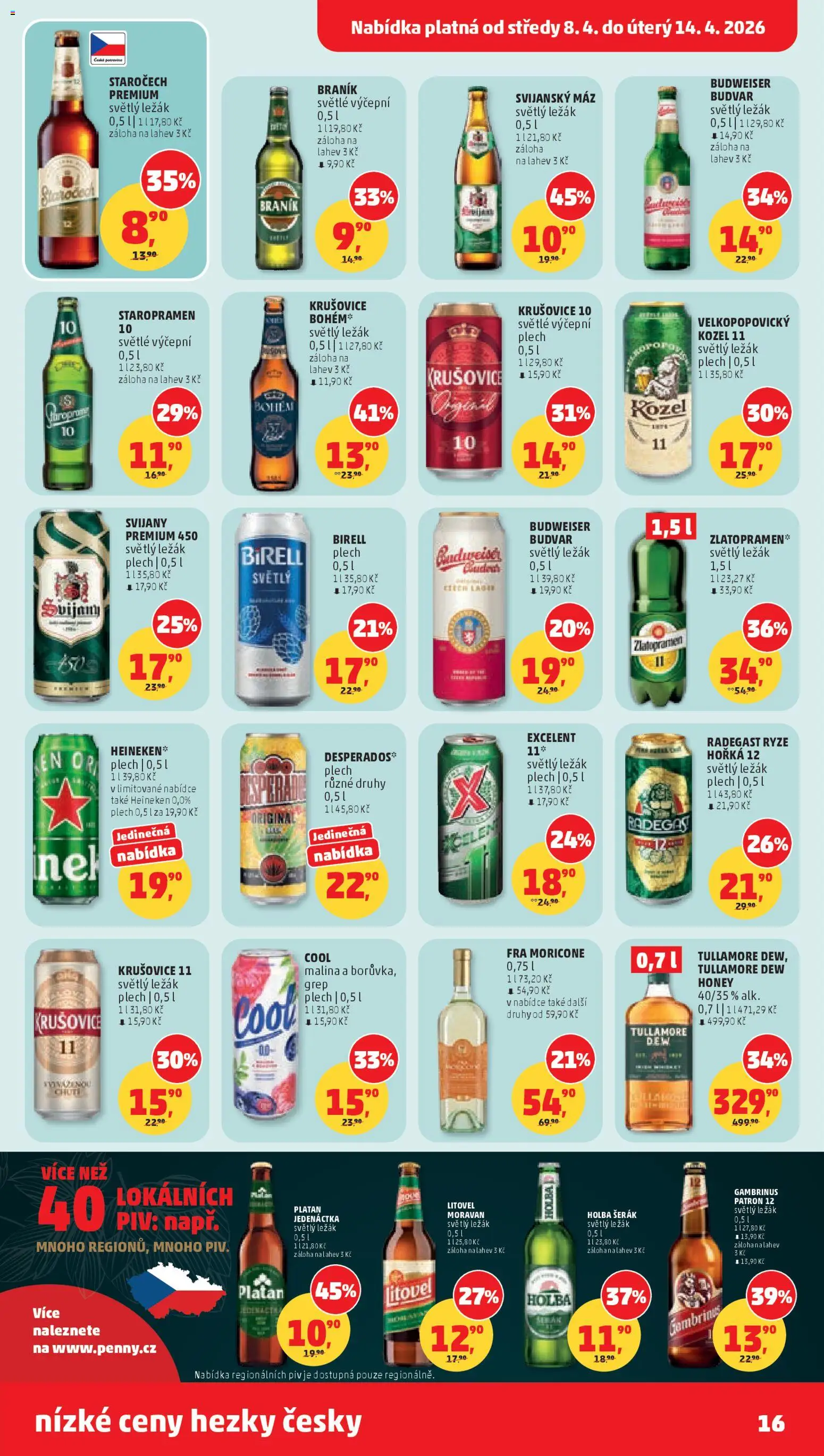 Penny Market leták od 08.04.2026 | Strana: 16 | Produkty: Plech, Kozel 11, Radegast, Svijany