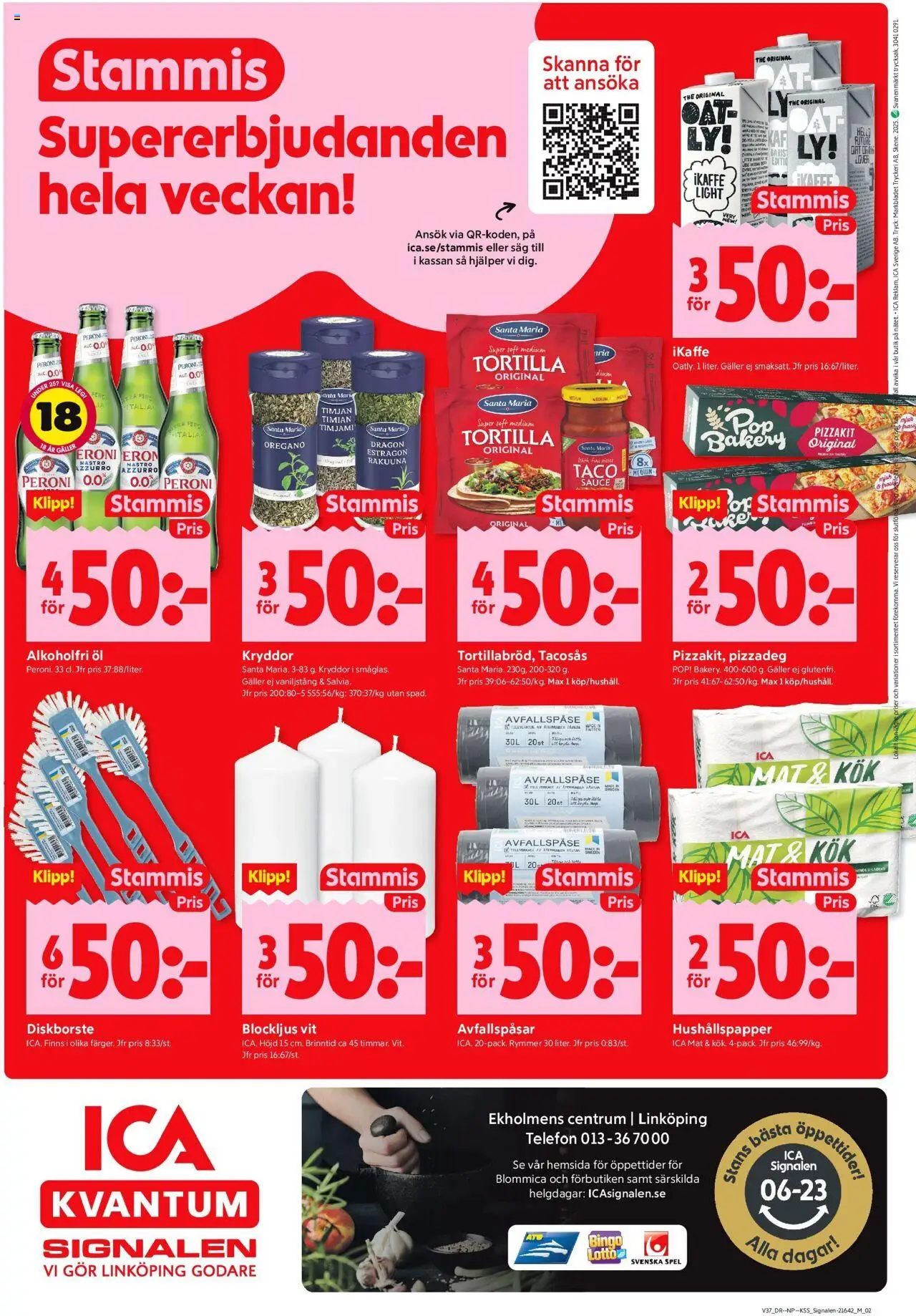 ICA Kvantum reklamblad aktuell från 08.09.2025 | Sida: 6 | Produkter: Avfallspåsar, Timjan, Öl, Pizzakit