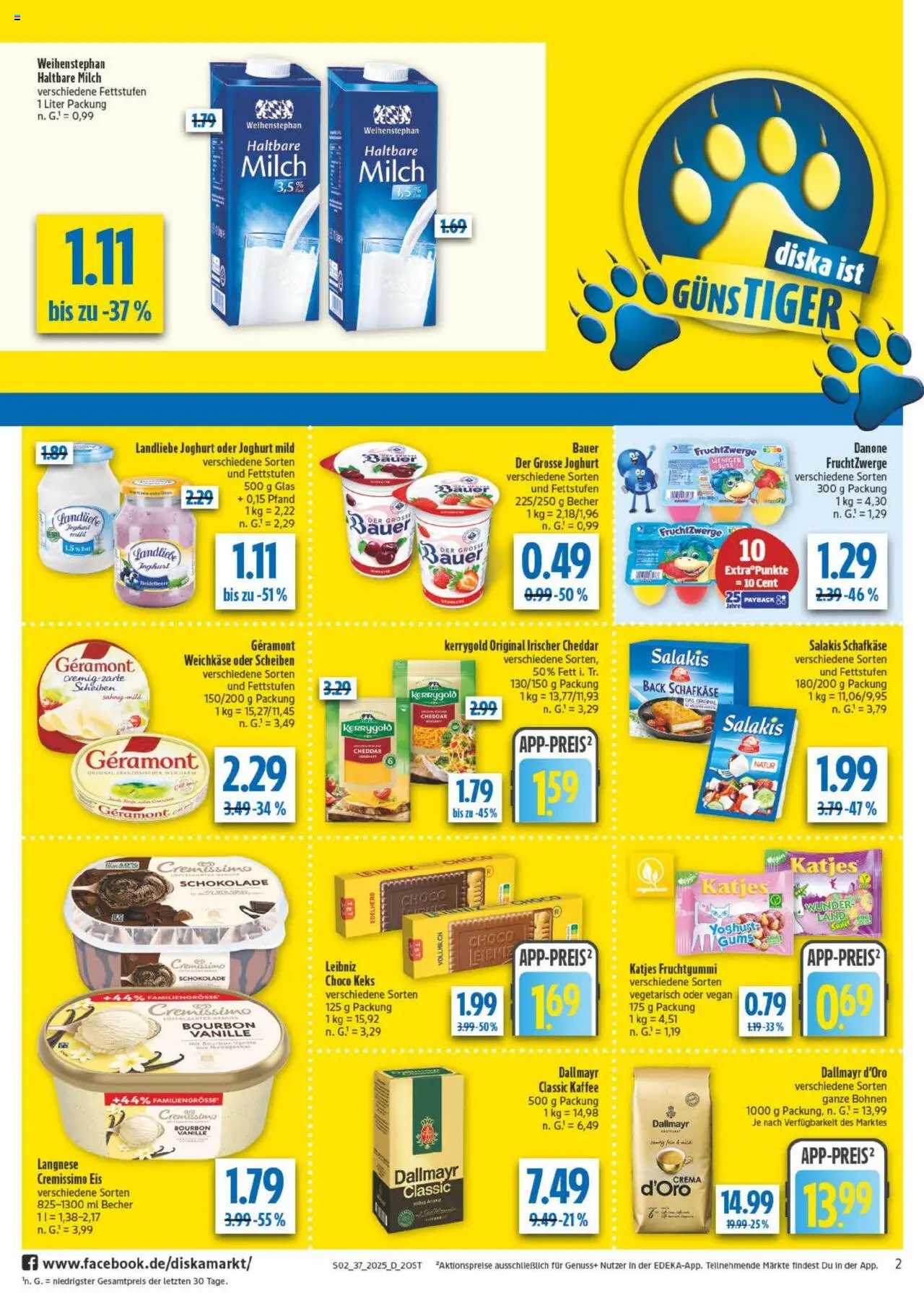 Diska Prospekt 	 – gültig ab 08.09.2025 | Seite: 2 | Produkte: Geramont, Joghurt, Fruchtzwerge, Landliebe joghurt
