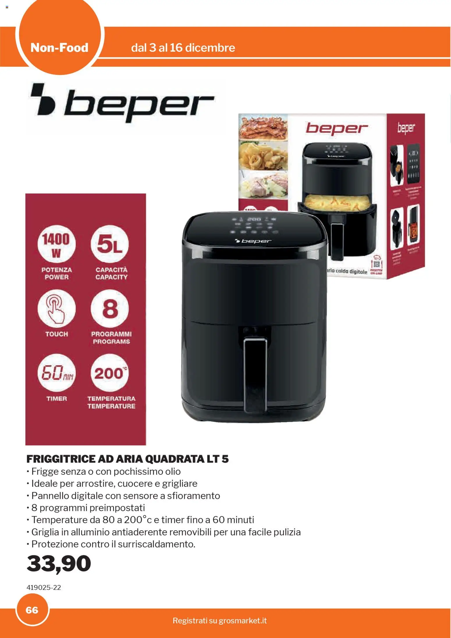 Volantino Sogegross del 03.12.2025 | Pagina: 66 | Prodotti: Olio, Alluminio, Griglia, Friggitrice
