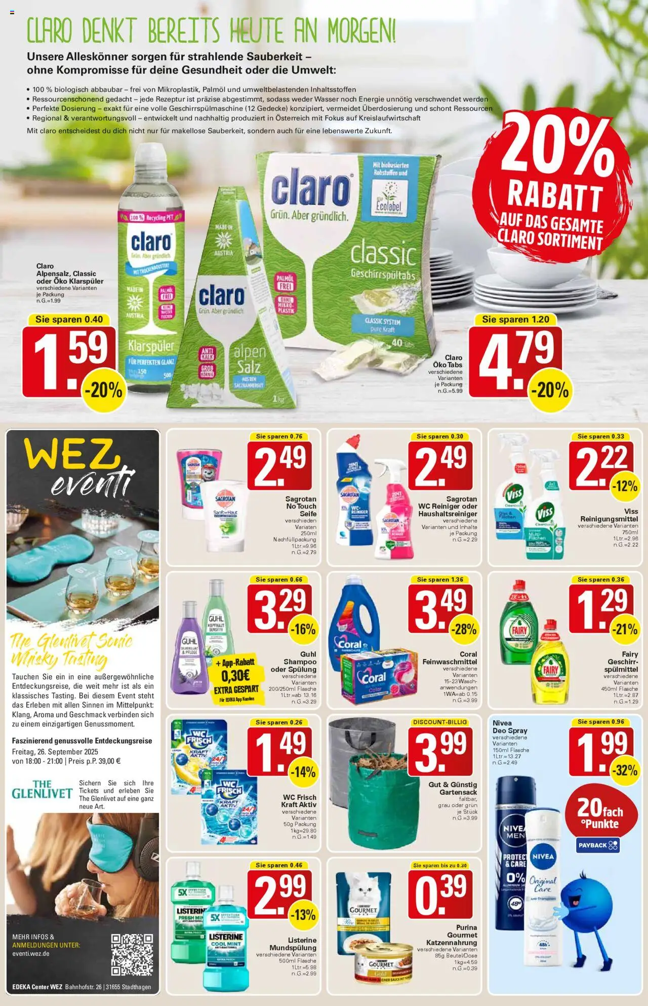 WEZ Prospekt – gültig ab 08.09.2025 | Seite: 15 | Produkte: Whisky, Tür, Geschirrspülmaschine, Listerine