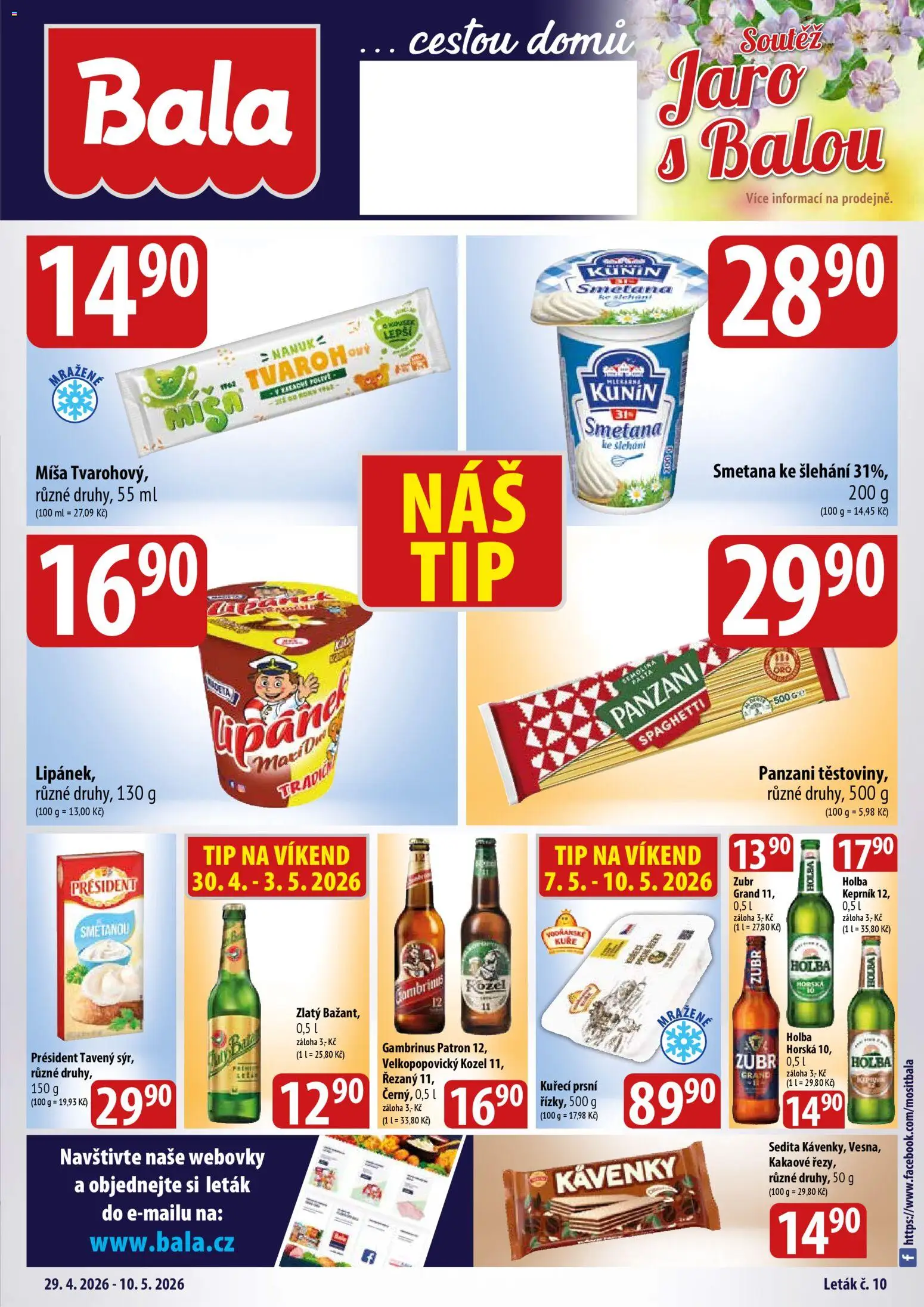 BALA velký leták Holba od 29.04.2026 | Strana: 1 | Produkty: Nanuk, Zubr, Kozel, Gambrinus