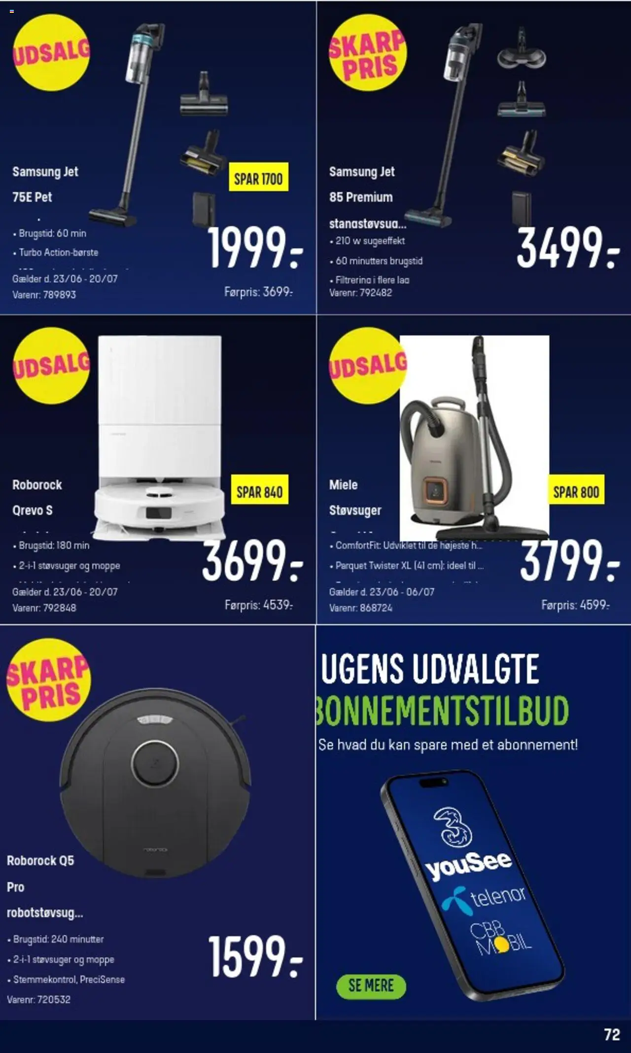 Elgiganten Tilbudsavis gyldig fra 23.06.2025 | Side: 72 | Produkter: Støvsuger