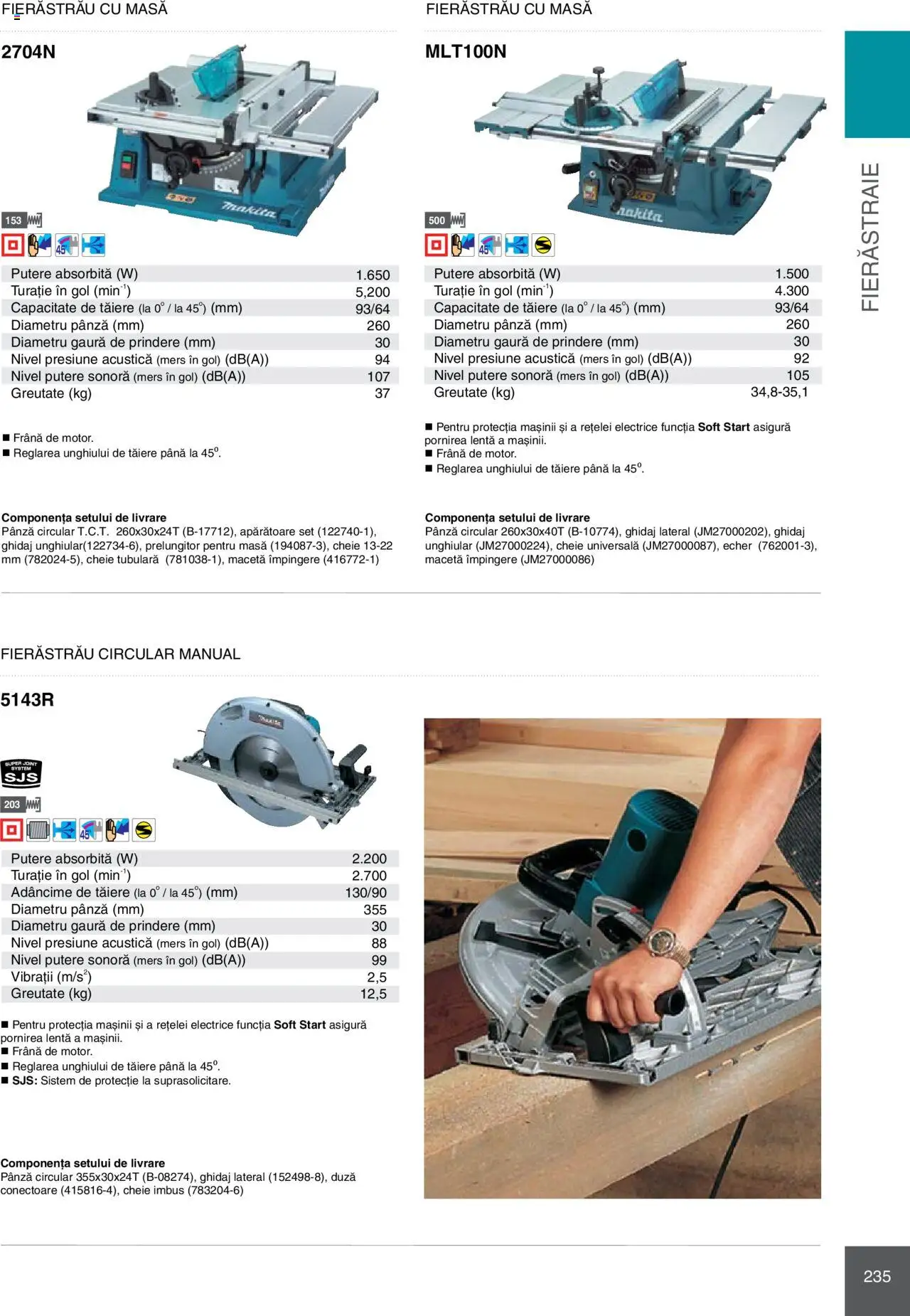 Noul catalog Makita – valabil de la 08.01.2025 | Pagină: 235 | Produse: Prelungitor, Masă