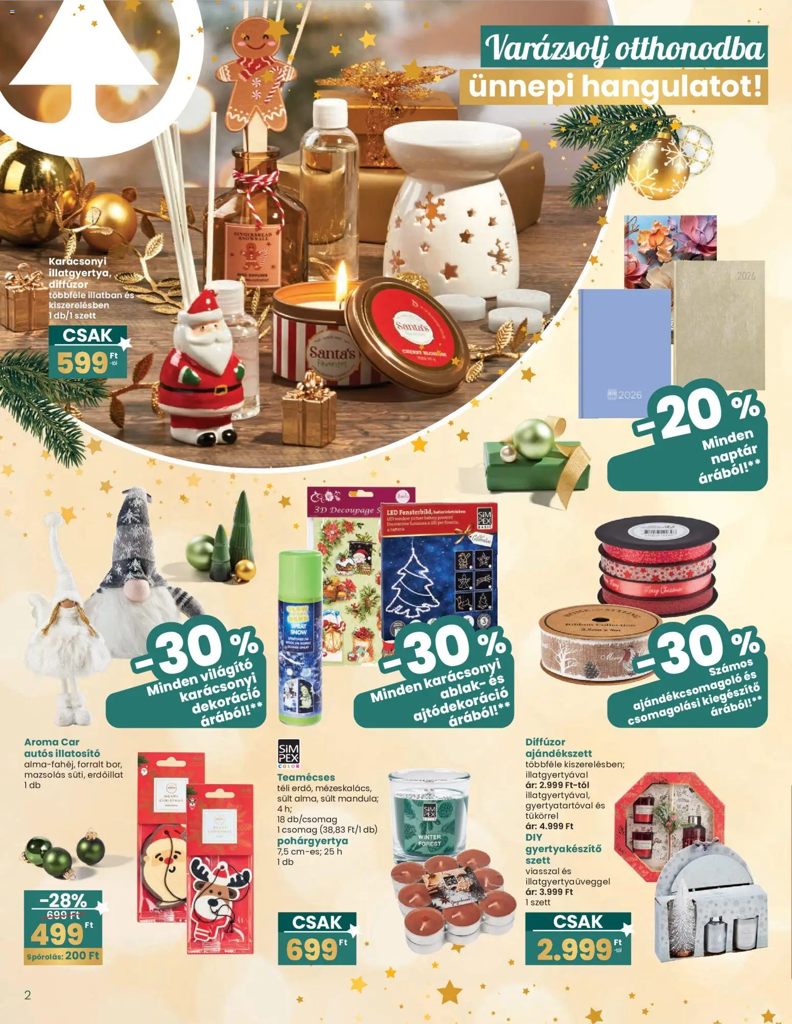 Interspar akciós ujság - amely érvényes a következő dátumtól: 20.12.2025 | Oldal: 2 | Termékek: Ablak, Diffúzor, Teamécses, Dekoráció