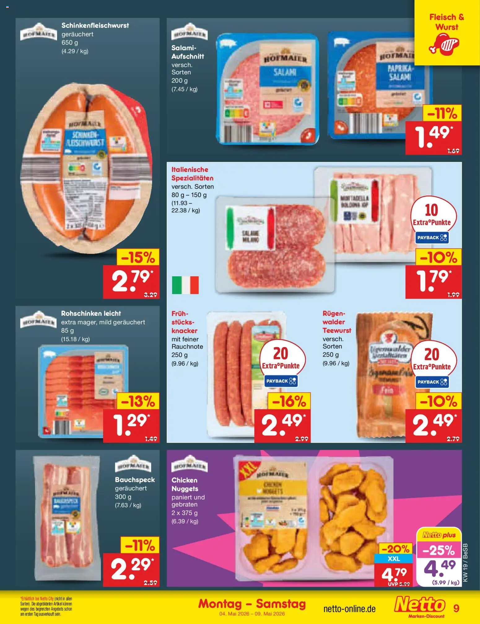 Netto Marken-Discount Prospekt 	 – gültig ab 04.05.2026 | Seite: 11 | Produkte: Paprika, Wurst, Salami, Fleisch