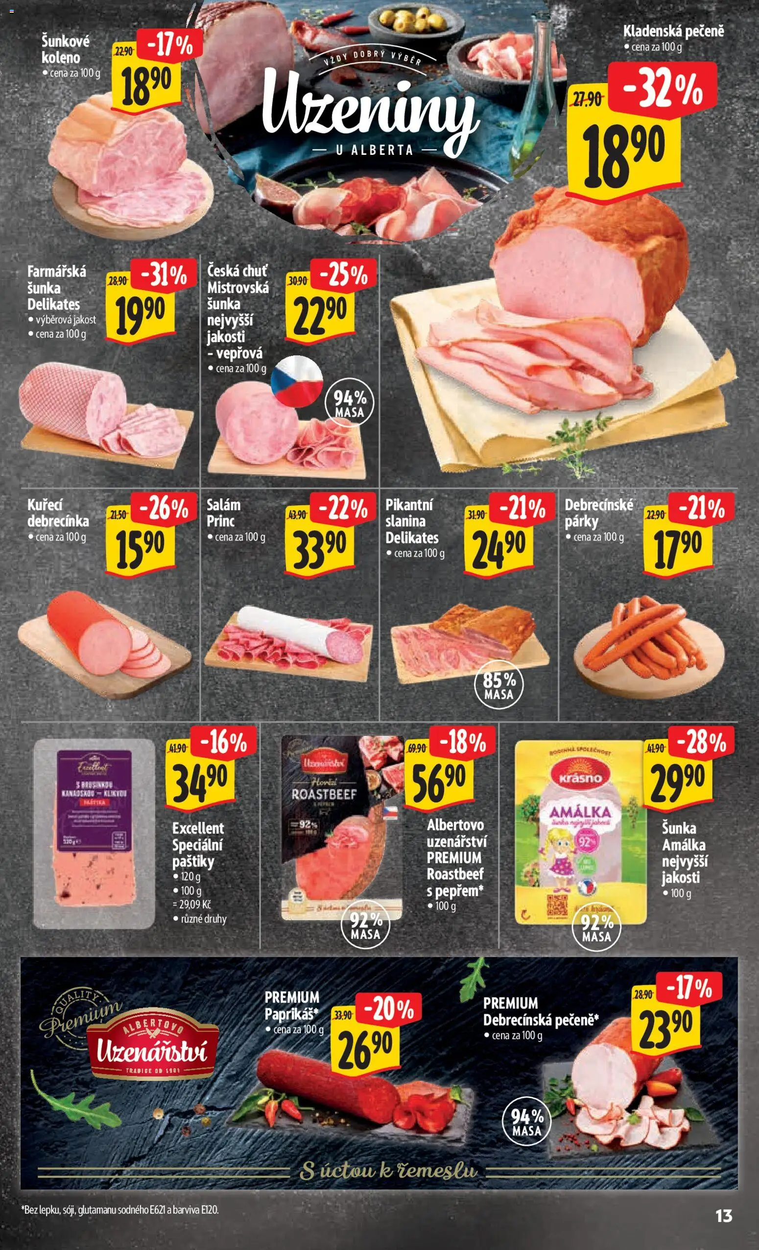 Albert leták - Hypermarket od 07.01.2026 | Strana: 21 | Produkty: Salám, Šunka, Párky, Slanina