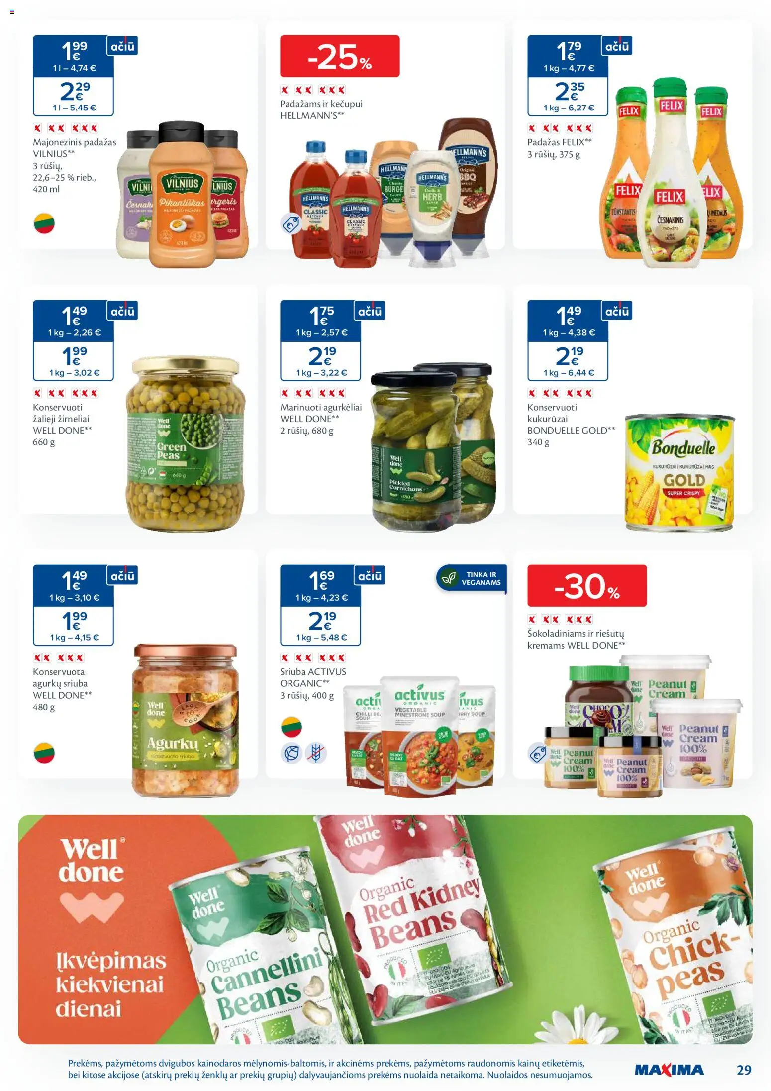 MAXIMA akcijos nuo 24.02.2026 | Puslapis: 29 | Prekių: Kukurūzai, Padažas, Žirneliai